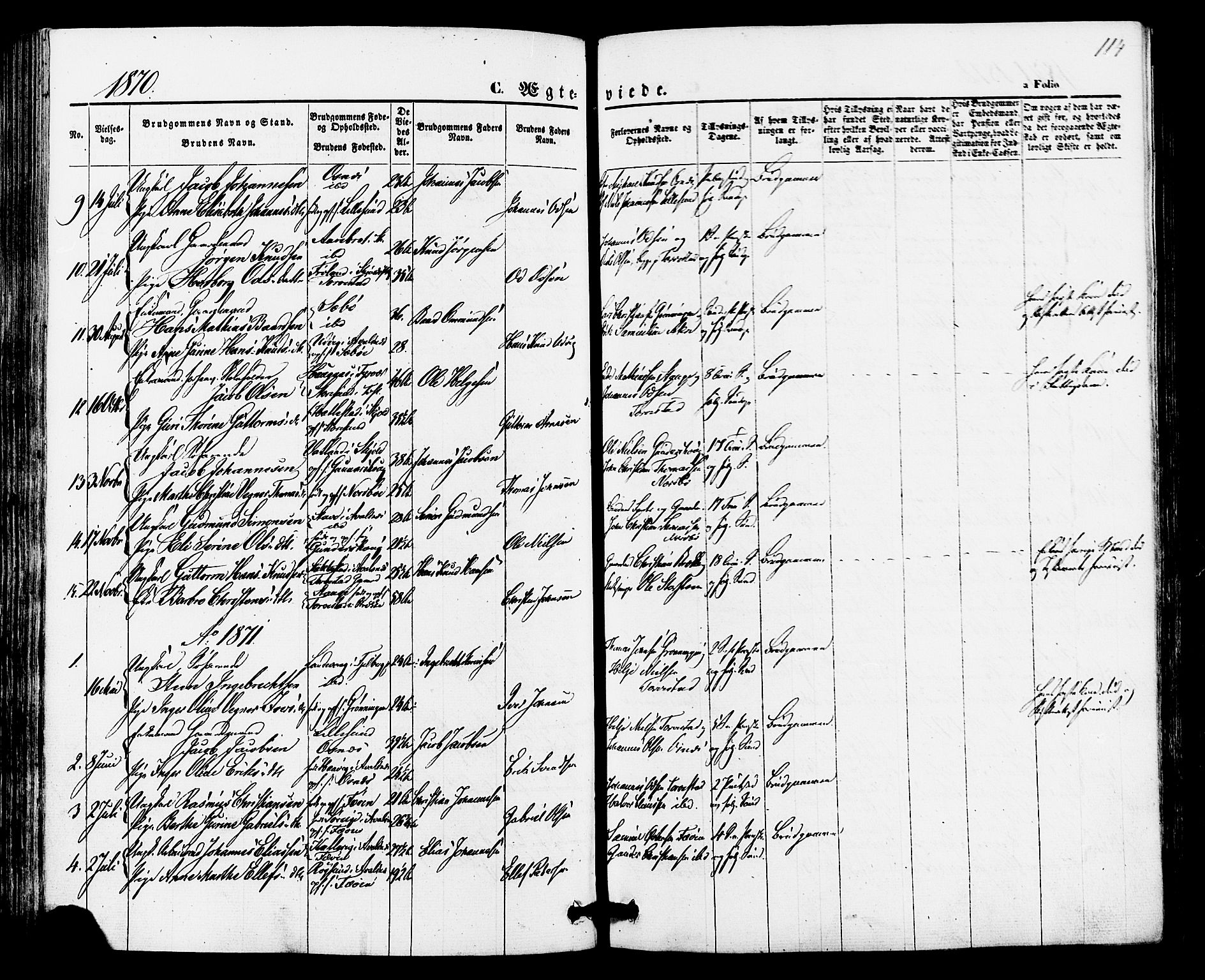 Torvastad sokneprestkontor, AV/SAST-A -101857/H/Ha/Haa/L0010: Parish register (official) no. A 10, 1857-1878, p. 114