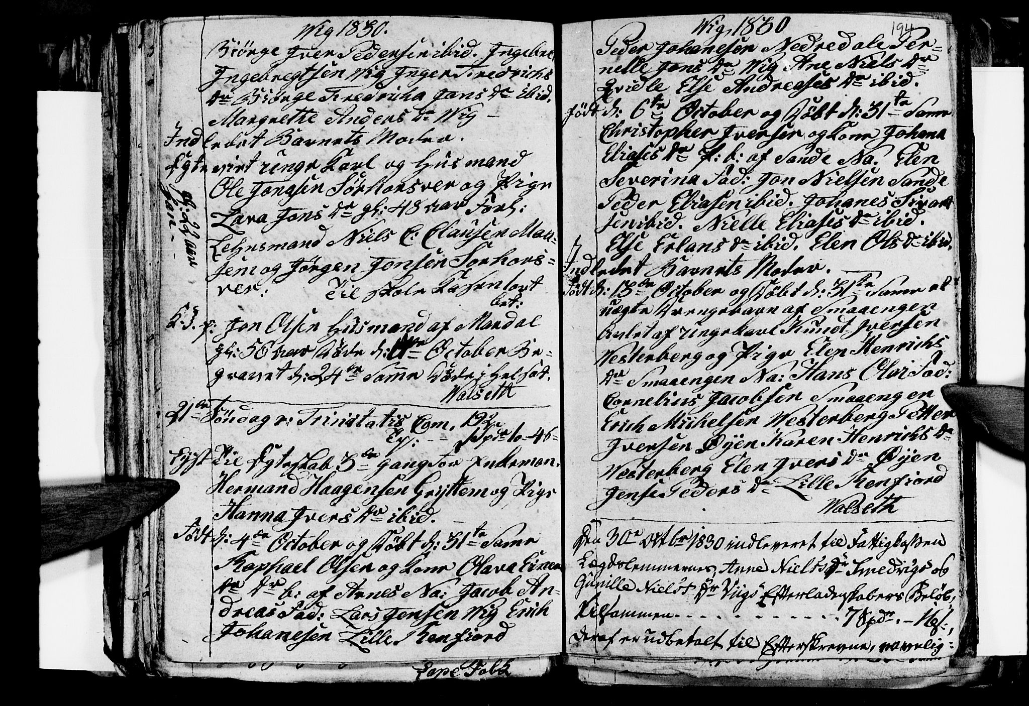 Ministerialprotokoller, klokkerbøker og fødselsregistre - Nordland, AV/SAT-A-1459/812/L0185: Parish register (copy) no. 812C03, 1815-1837, p. 194