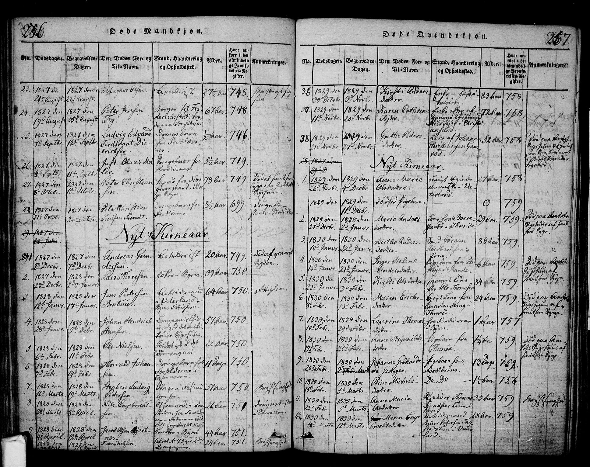 Fredrikstad prestekontor Kirkebøker, SAO/A-11082/F/Fa/L0004: Parish register (official) no. 4, 1816-1834, p. 256-257