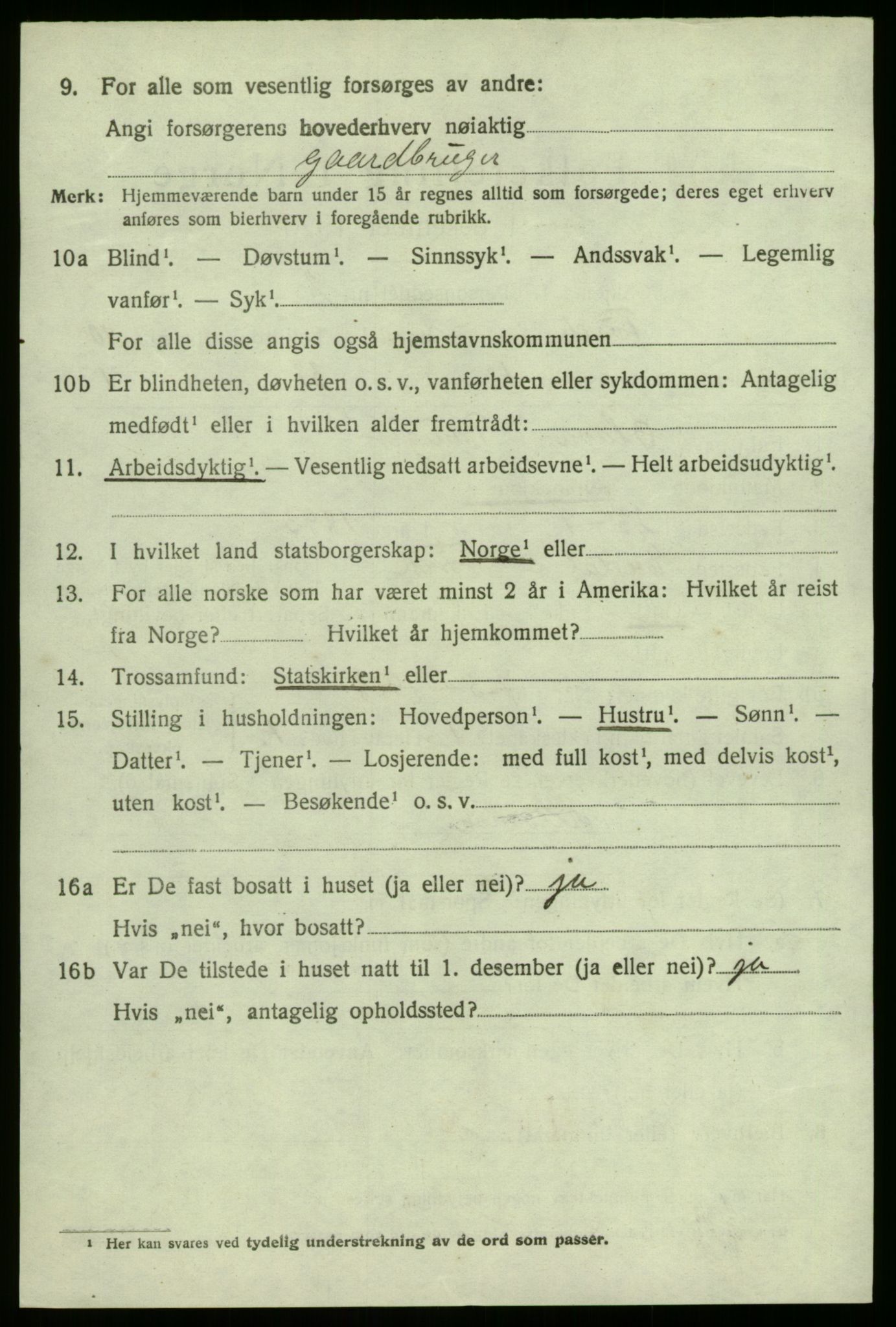 SAB, 1920 census for Førde, 1920, p. 3649