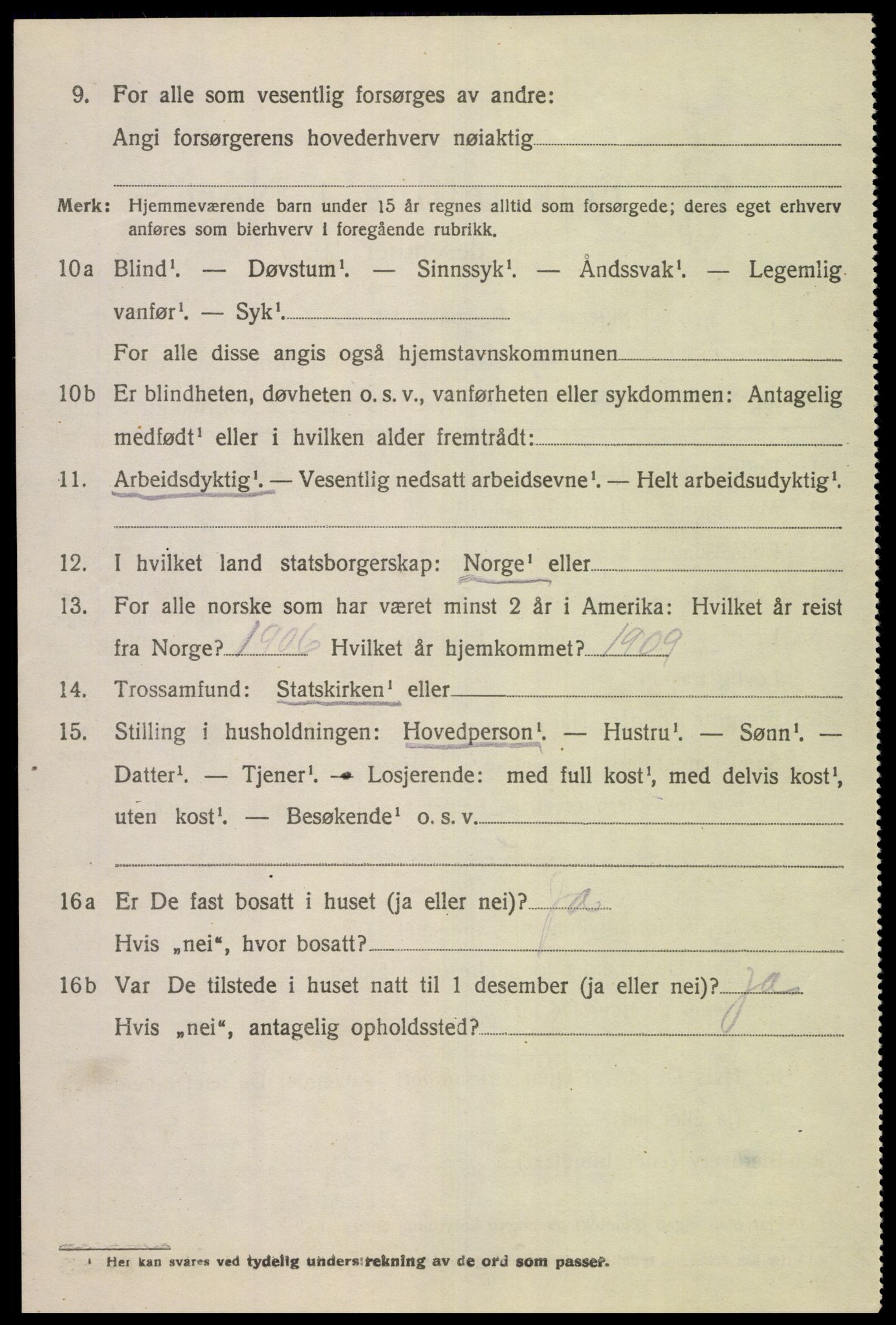 SAK, 1920 census for Nes (V-A), 1920, p. 5599