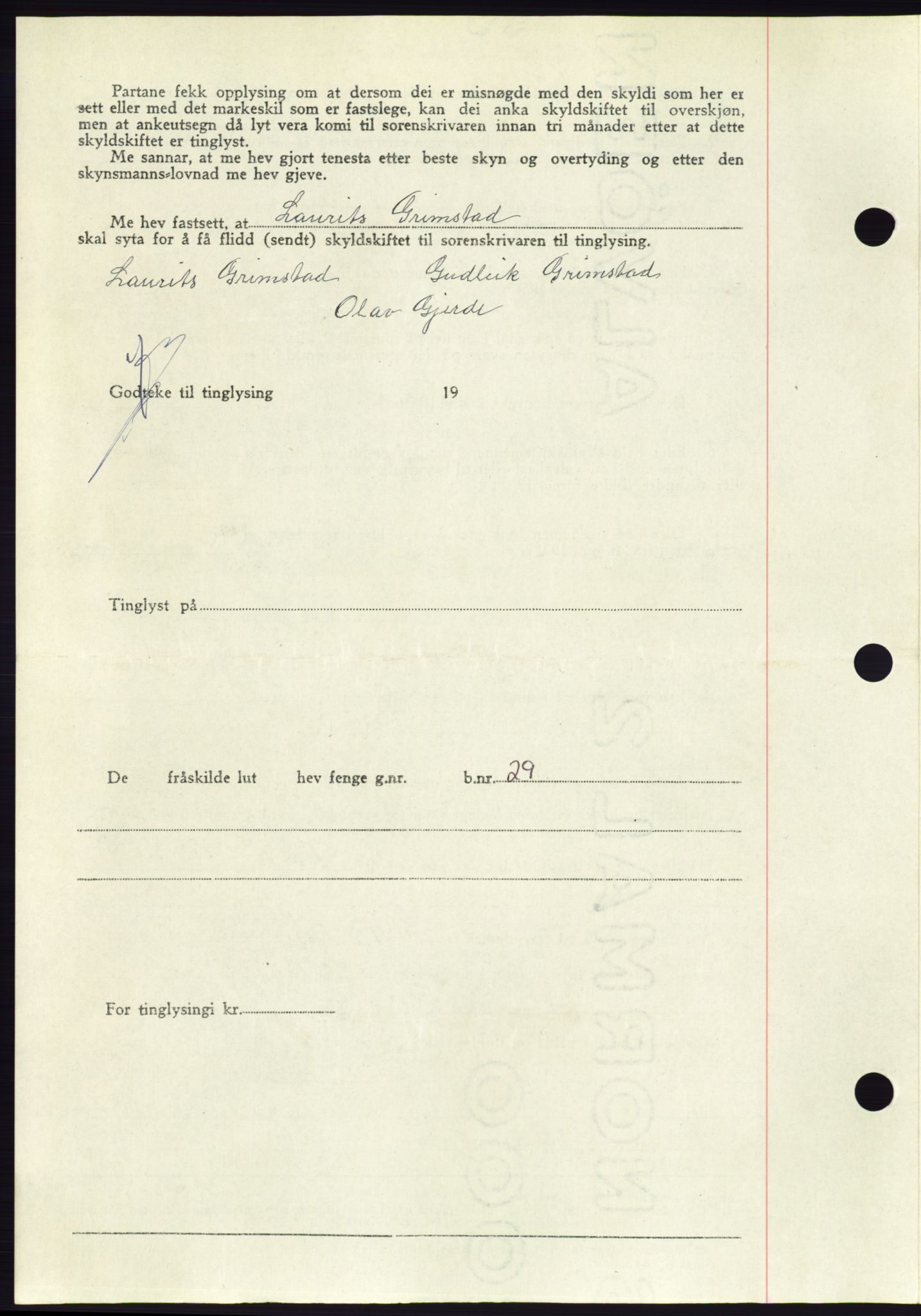 Søre Sunnmøre sorenskriveri, AV/SAT-A-4122/1/2/2C/L0082: Mortgage book no. 8A, 1948-1948, Diary no: : 926/1948