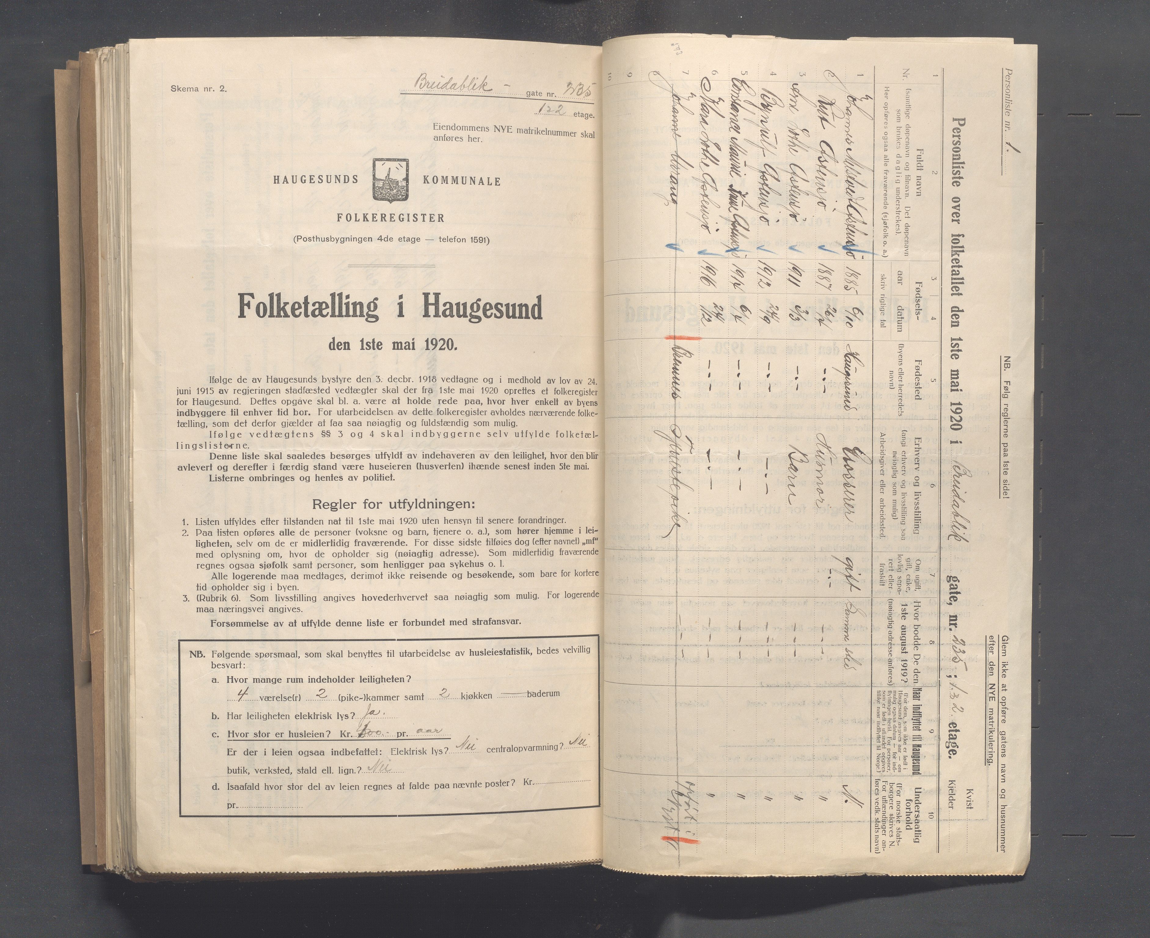 IKAR, Local census 1.5.1920 for Haugesund, 1920, p. 432