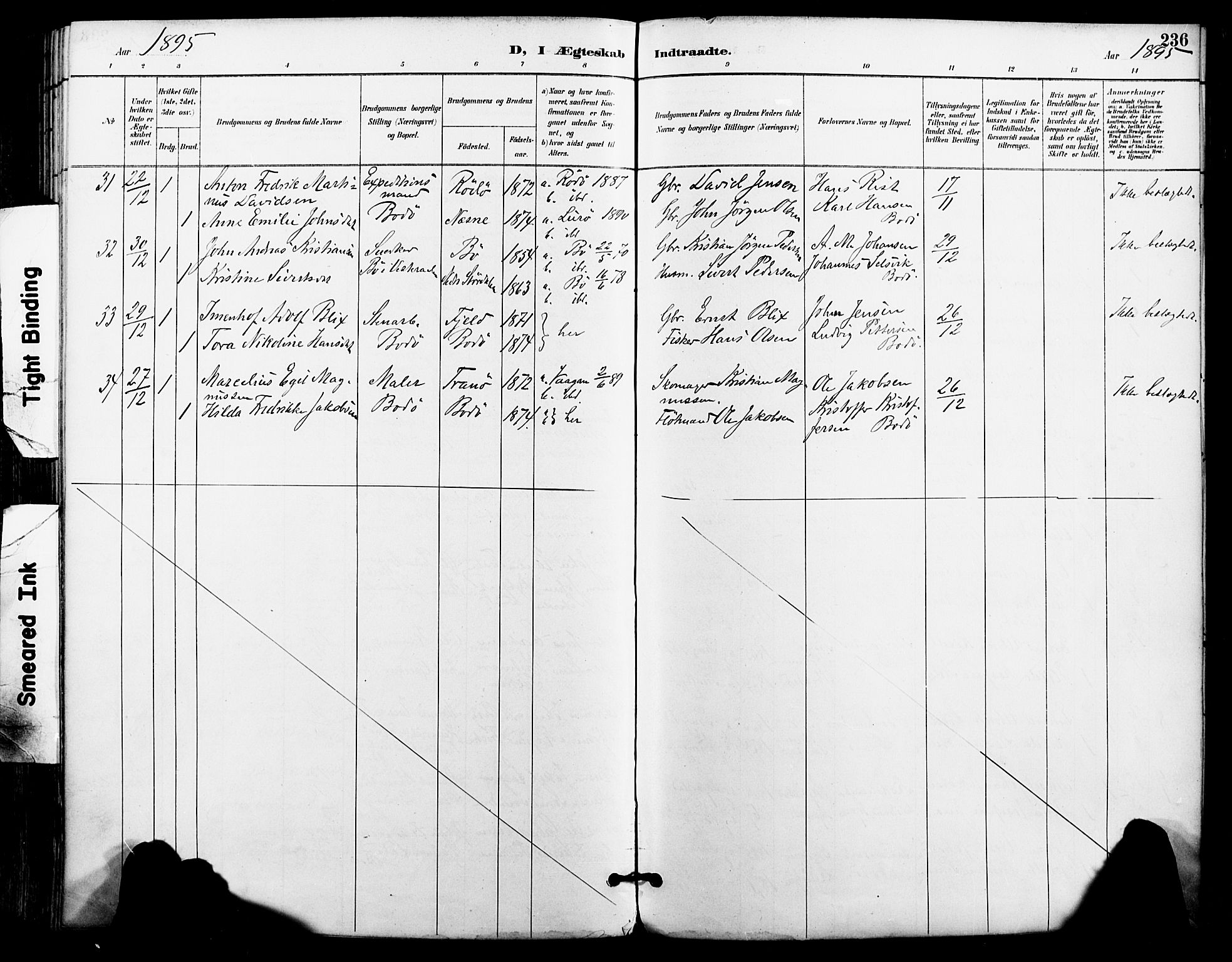 Ministerialprotokoller, klokkerbøker og fødselsregistre - Nordland, AV/SAT-A-1459/801/L0010: Parish register (official) no. 801A10, 1888-1899, p. 236