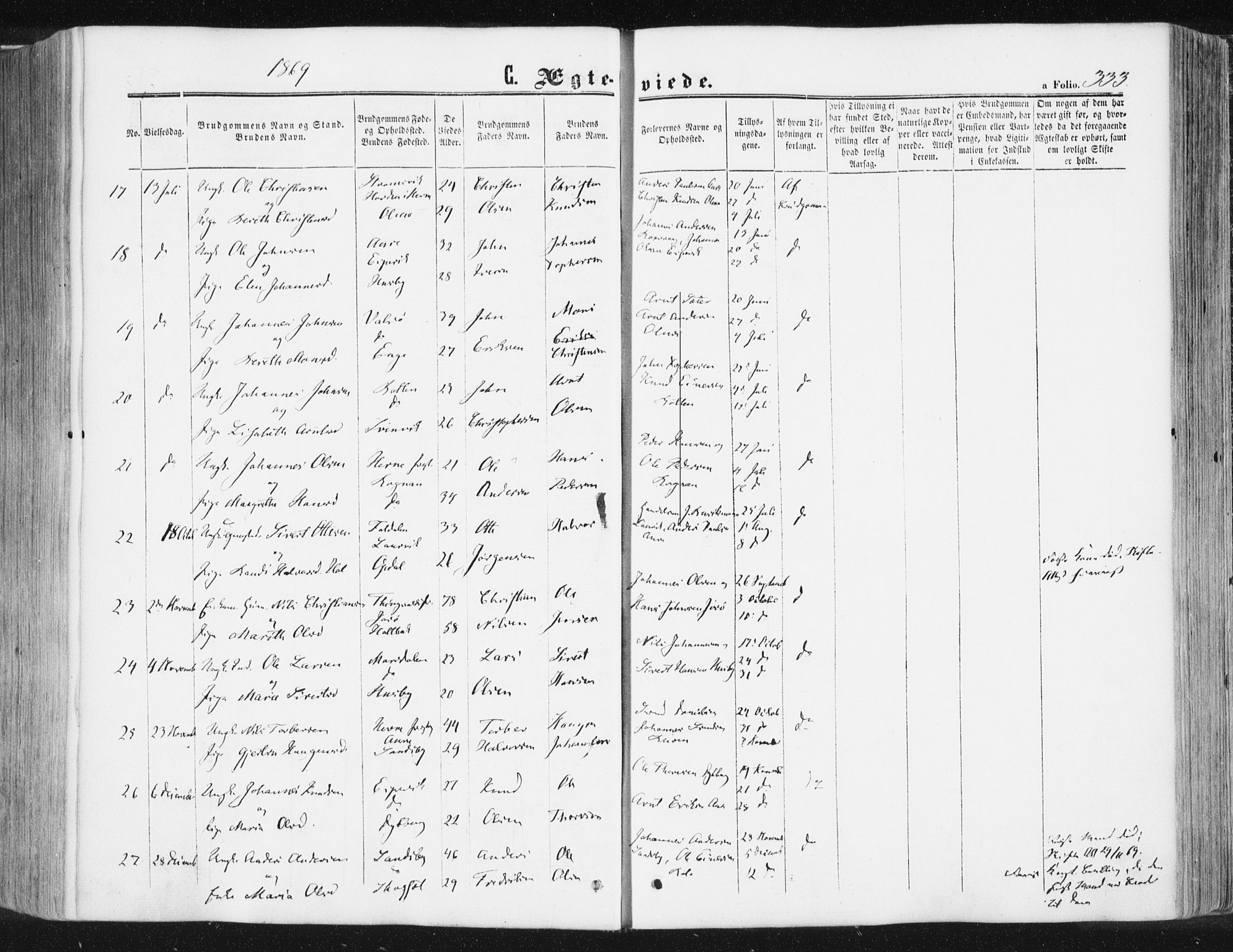 Ministerialprotokoller, klokkerbøker og fødselsregistre - Møre og Romsdal, AV/SAT-A-1454/578/L0905: Parish register (official) no. 578A04, 1859-1877, p. 333