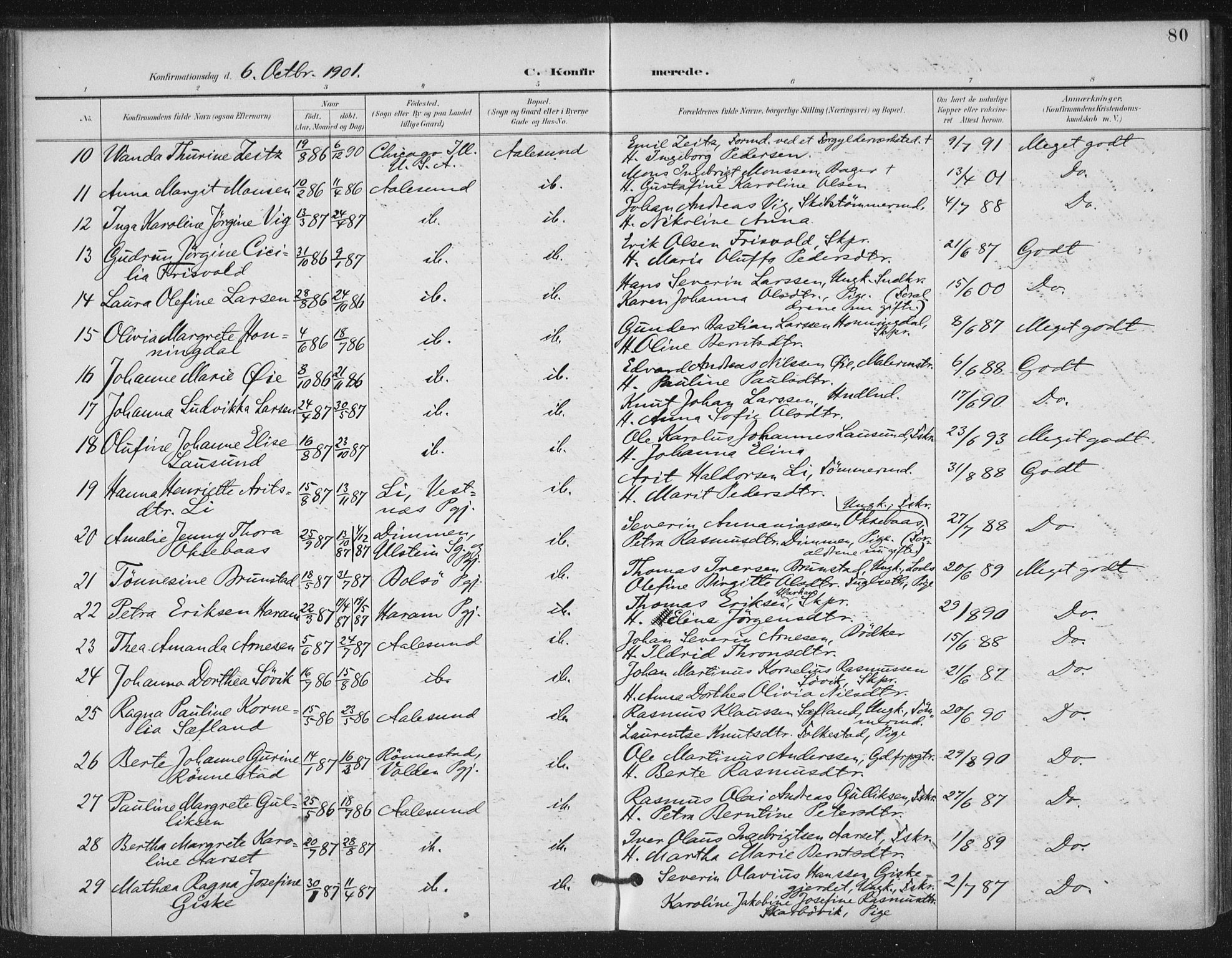 Ministerialprotokoller, klokkerbøker og fødselsregistre - Møre og Romsdal, SAT/A-1454/529/L0457: Parish register (official) no. 529A07, 1894-1903, p. 80