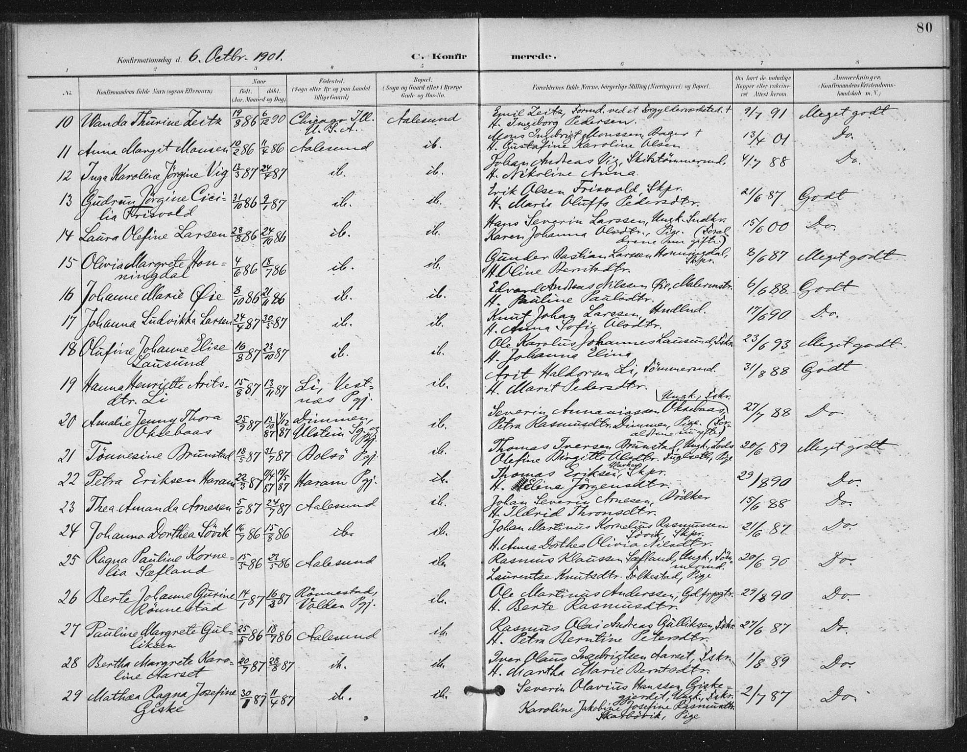 Ministerialprotokoller, klokkerbøker og fødselsregistre - Møre og Romsdal, AV/SAT-A-1454/529/L0457: Parish register (official) no. 529A07, 1894-1903, p. 80