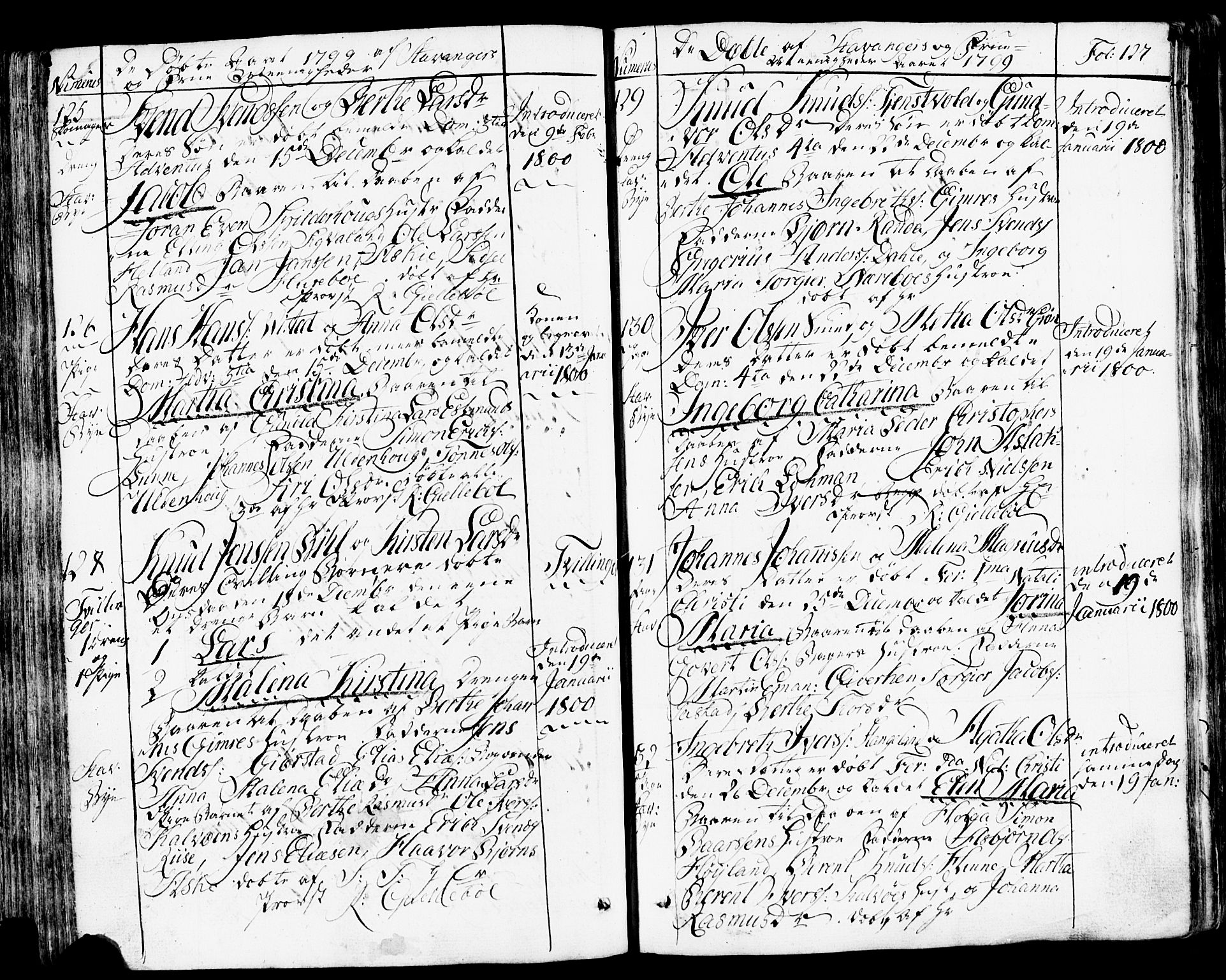 Domkirken sokneprestkontor, SAST/A-101812/001/30/30BB/L0007: Parish register (copy) no. B 7, 1791-1813, p. 127