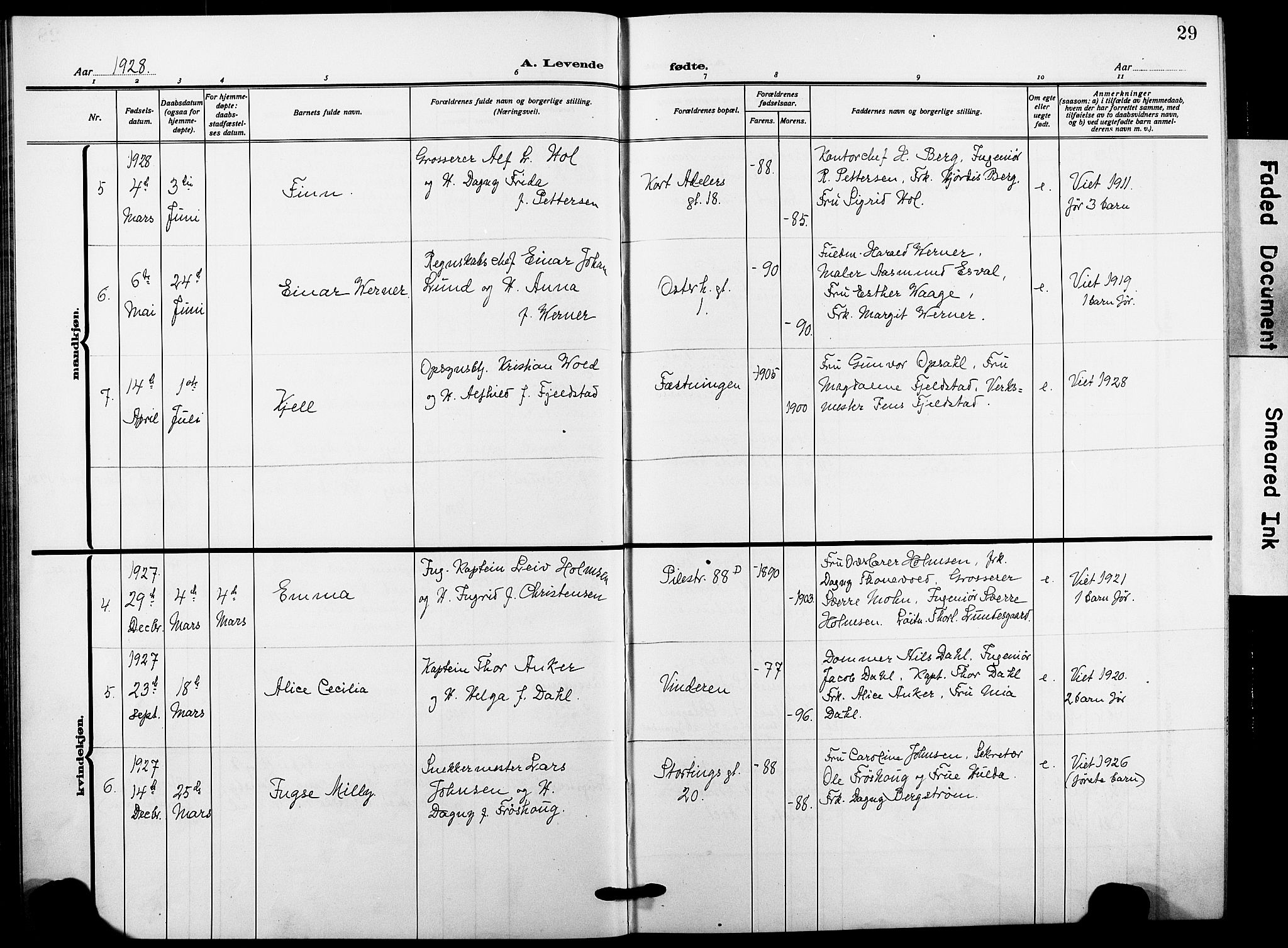 Garnisonsmenigheten Kirkebøker, AV/SAO-A-10846/F/Fa/L0016: Parish register (official) no. 16, 1922-1930, p. 29