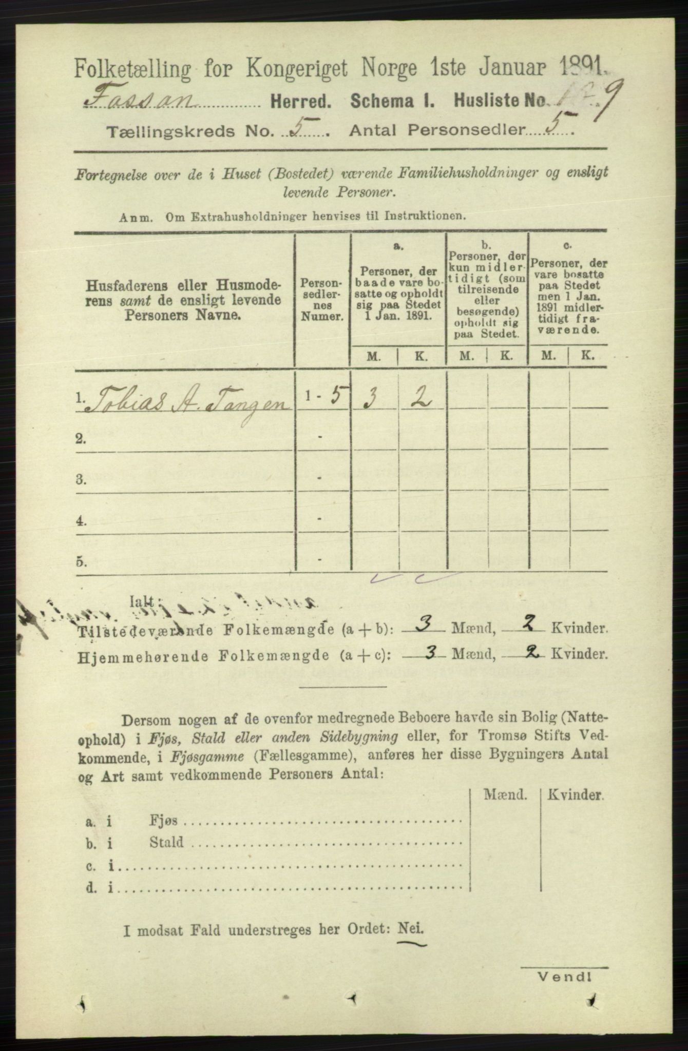 RA, 1891 census for 1129 Forsand, 1891, p. 742