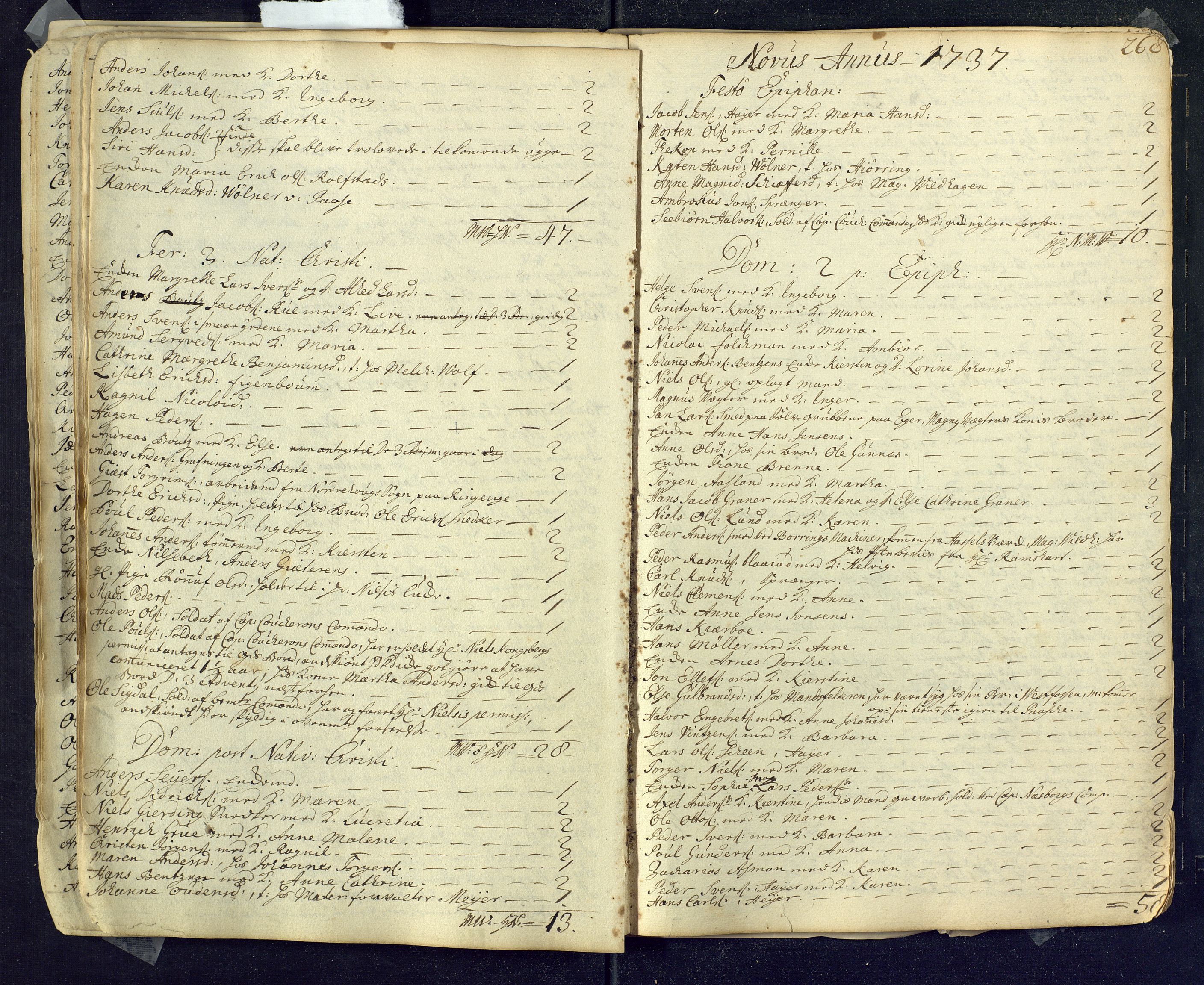 Kongsberg kirkebøker, SAKO/A-22/M/Ma/L0001: Communicants register no. 1, 1731-1739, p. 268