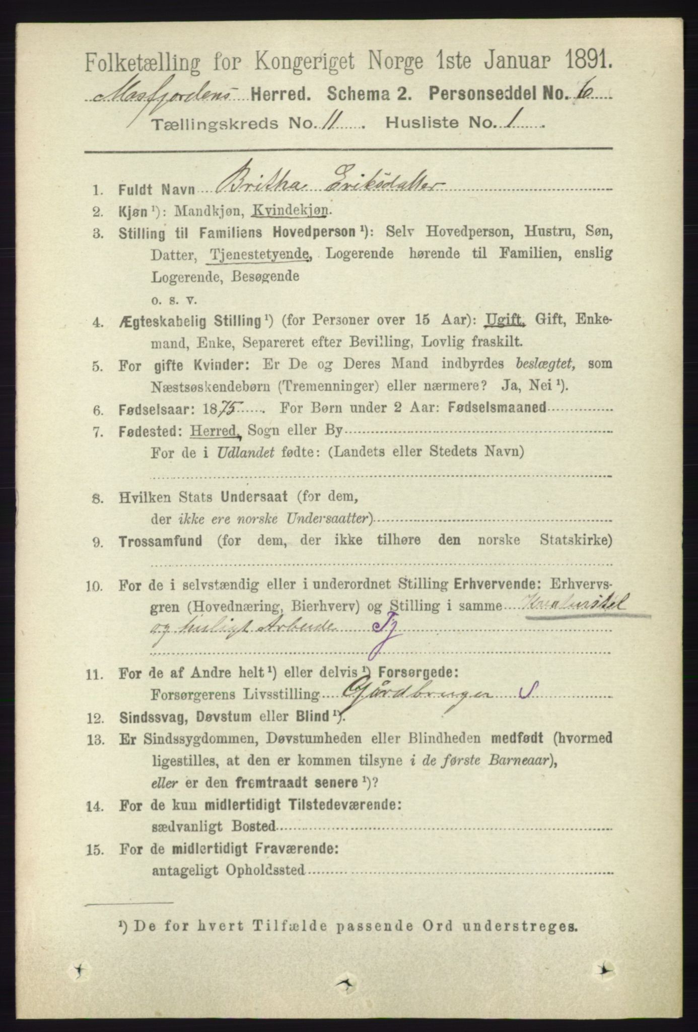 RA, 1891 census for 1266 Masfjorden, 1891, p. 2272