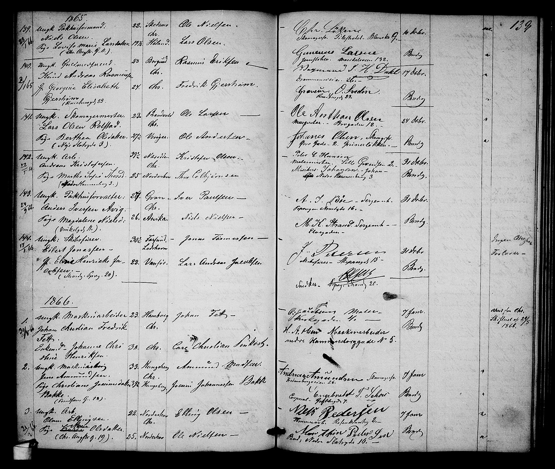 Trefoldighet prestekontor Kirkebøker, AV/SAO-A-10882/H/Ha/L0001: Banns register no. 1, 1858-1870, p. 132