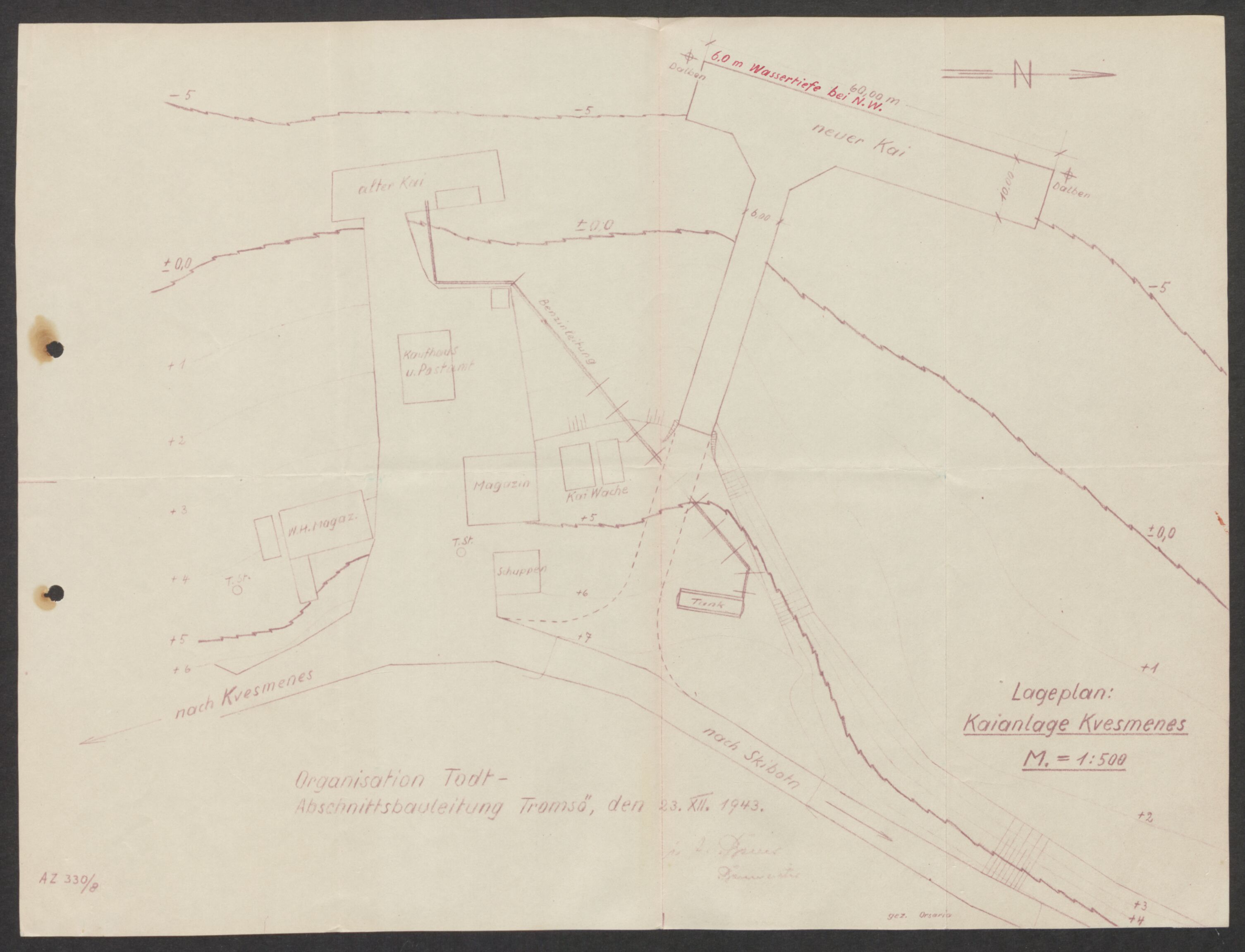 Tyske arkiver, Organisation Todt (OT), Einsatzgruppe Wiking, AV/RA-RAFA-2188/1/E/E6/E6a/L0008: 4. Oberbauleitung Narvik: Arkivkode 451-483, 1940-1945, p. 83