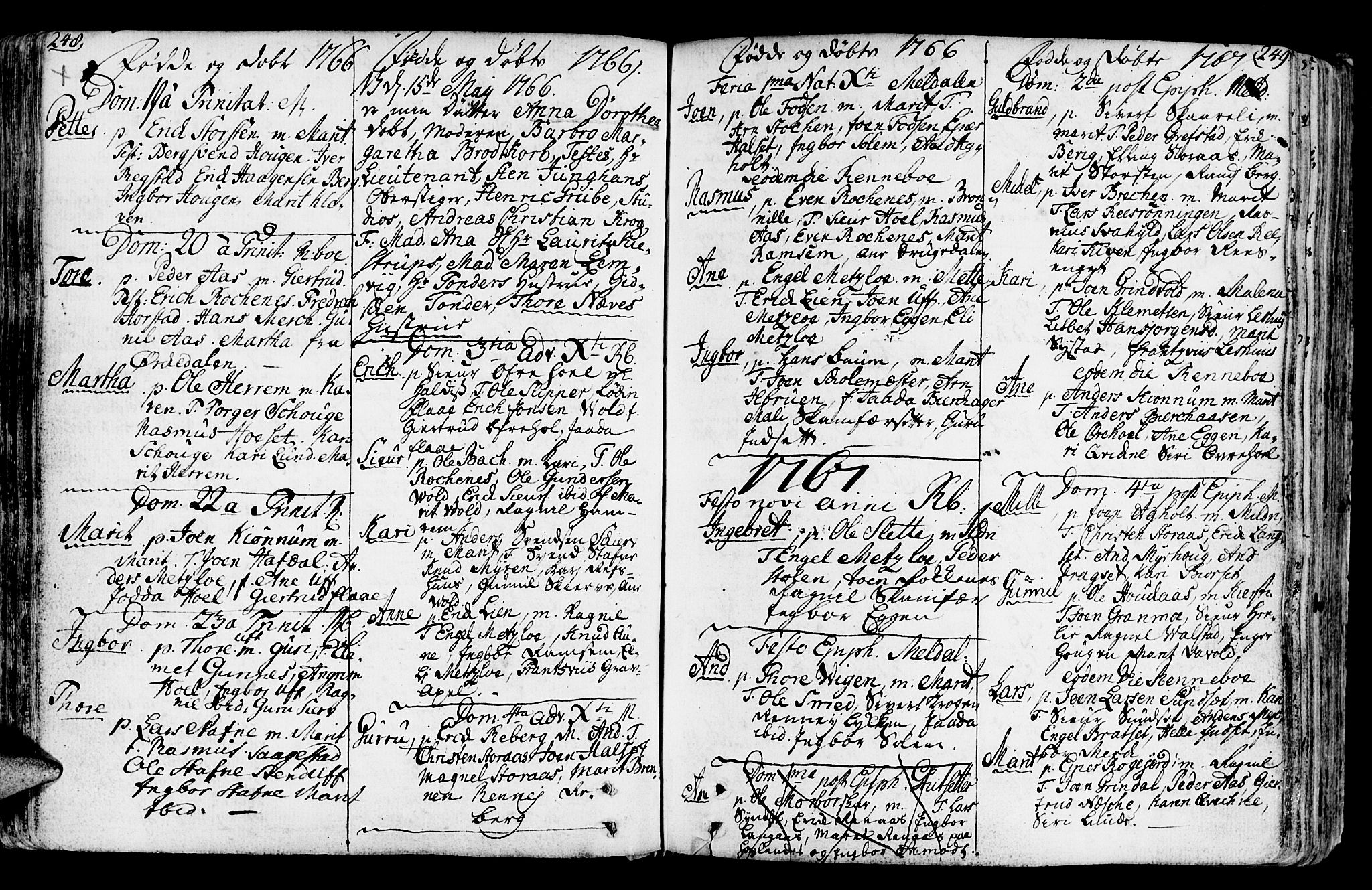 Ministerialprotokoller, klokkerbøker og fødselsregistre - Sør-Trøndelag, SAT/A-1456/672/L0851: Parish register (official) no. 672A04, 1751-1775, p. 248-249
