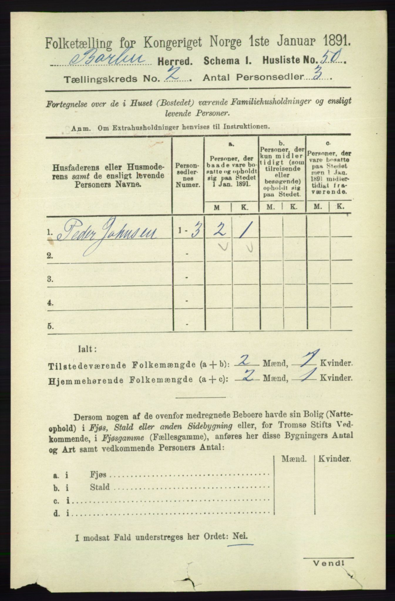 RA, 1891 census for 0990 Barbu, 1891, p. 892