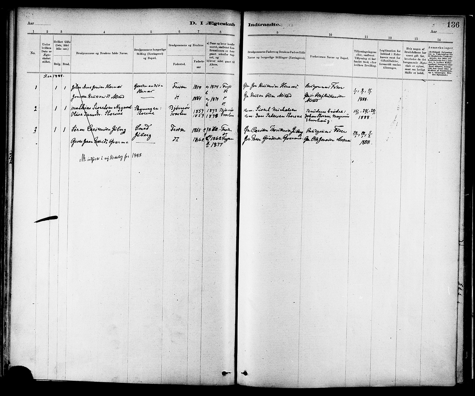 Ministerialprotokoller, klokkerbøker og fødselsregistre - Nord-Trøndelag, SAT/A-1458/713/L0120: Parish register (official) no. 713A09, 1878-1887, p. 136