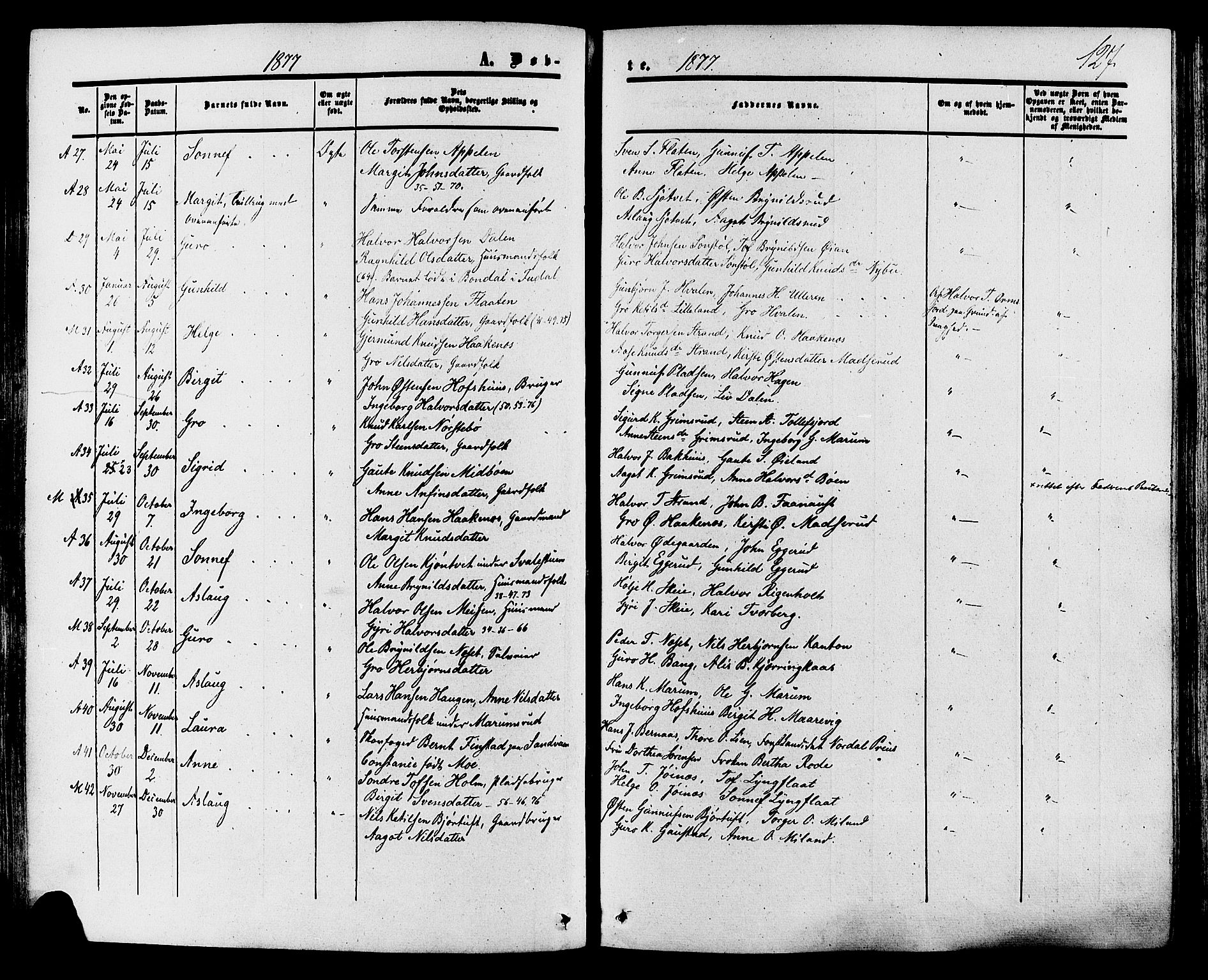 Tinn kirkebøker, SAKO/A-308/F/Fa/L0006: Parish register (official) no. I 6, 1857-1878, p. 127
