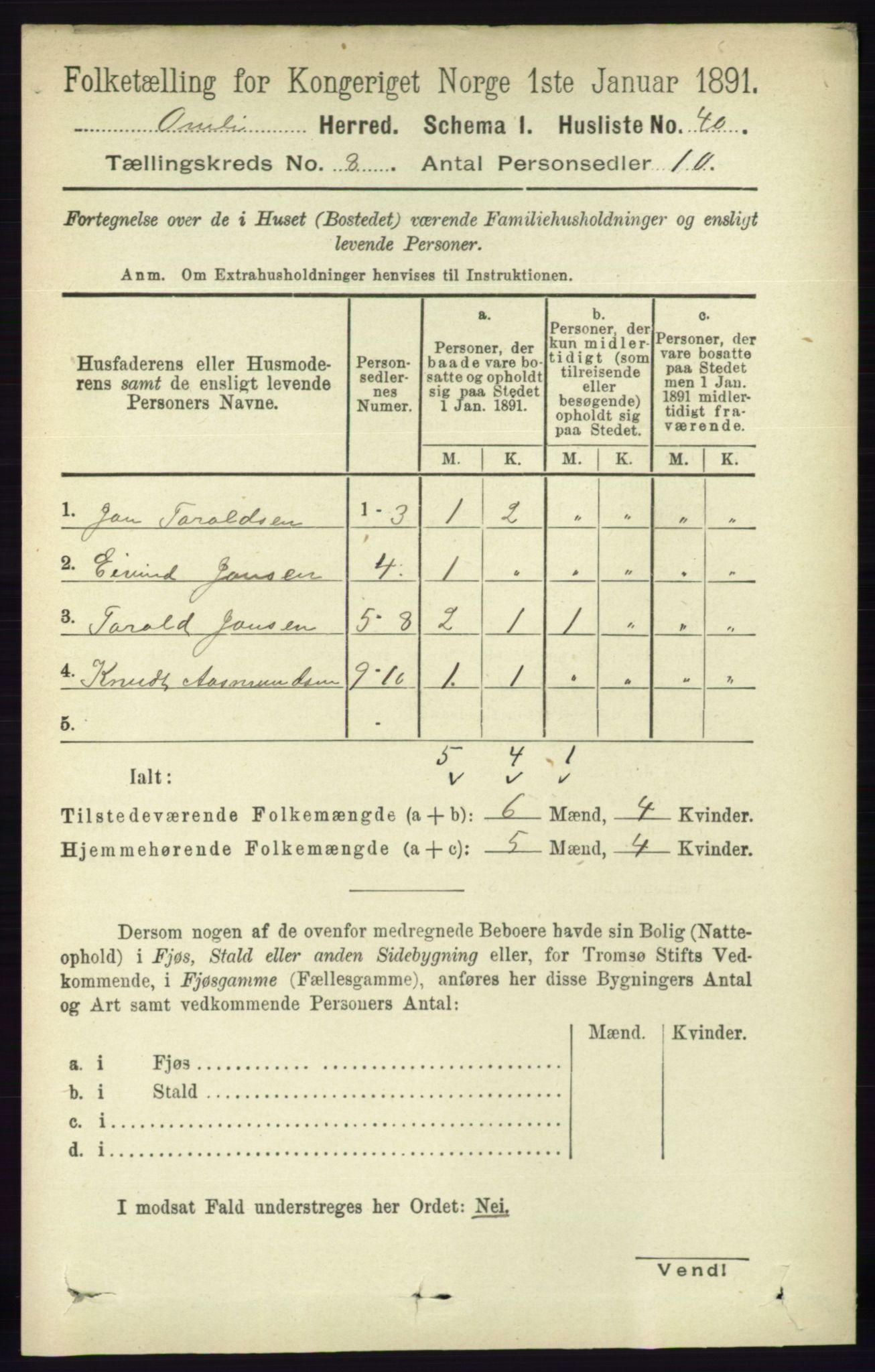 RA, 1891 census for 0929 Åmli, 1891, p. 1105