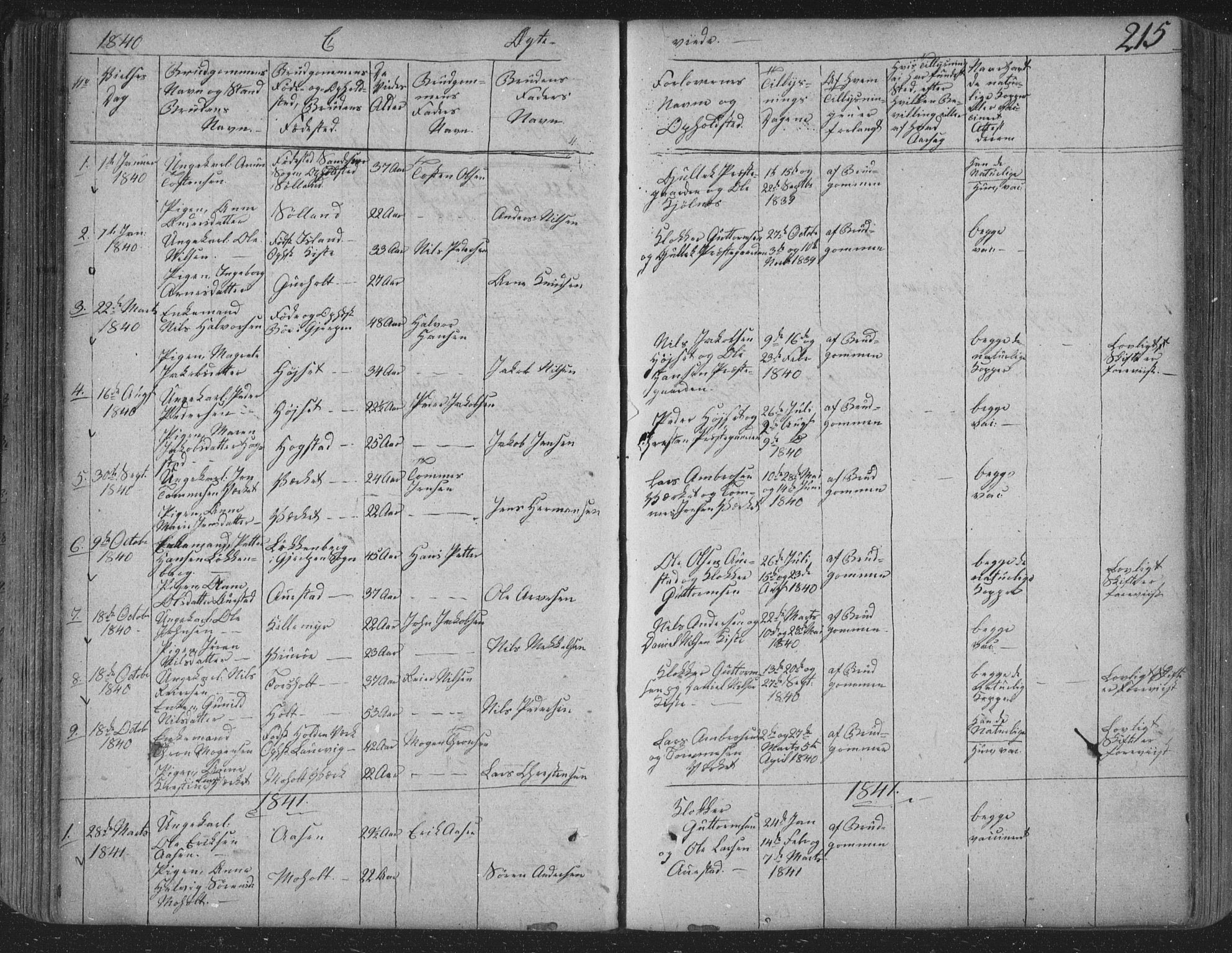 Siljan kirkebøker, SAKO/A-300/F/Fa/L0001: Parish register (official) no. 1, 1831-1870, p. 215
