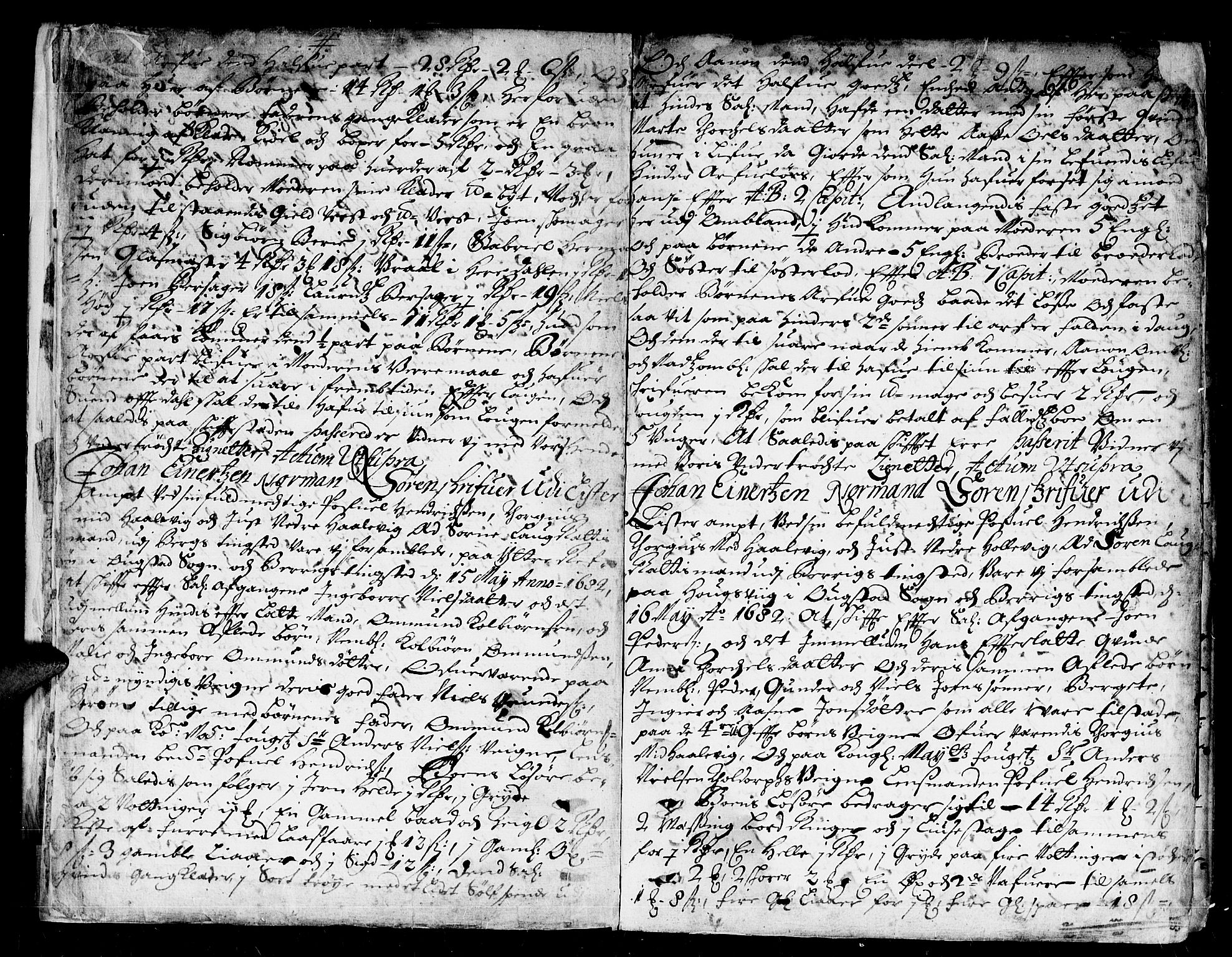 Lister sorenskriveri, AV/SAK-1221-0003/H/Hc/L0004: Skifteprotokoll nr 4 med register, 1682-1688, p. 3b-4a