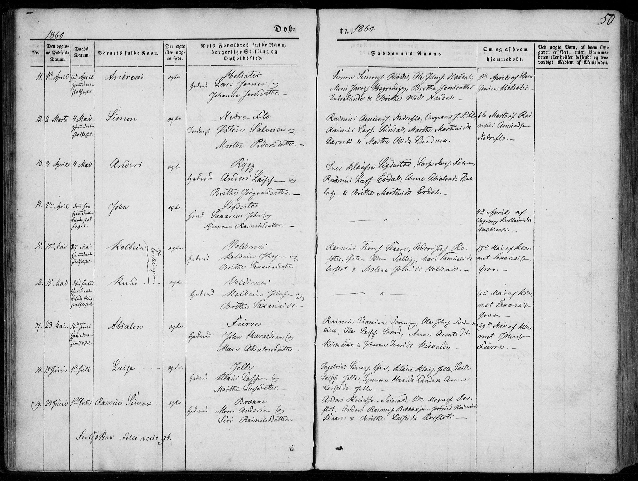 Stryn Sokneprestembete, AV/SAB-A-82501: Parish register (official) no. A 2, 1844-1861, p. 50