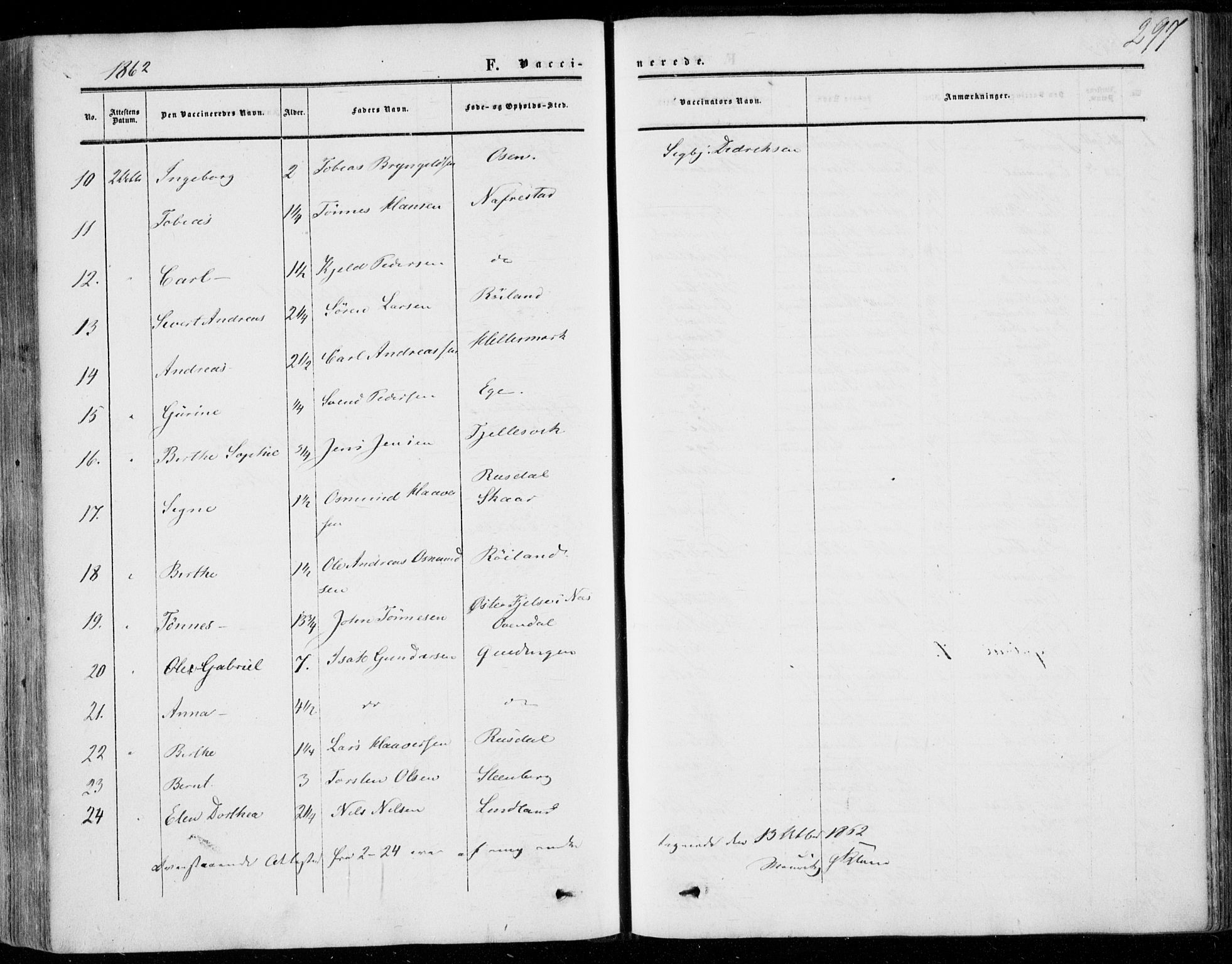 Lund sokneprestkontor, AV/SAST-A-101809/S06/L0009: Parish register (official) no. A 8, 1853-1877, p. 297