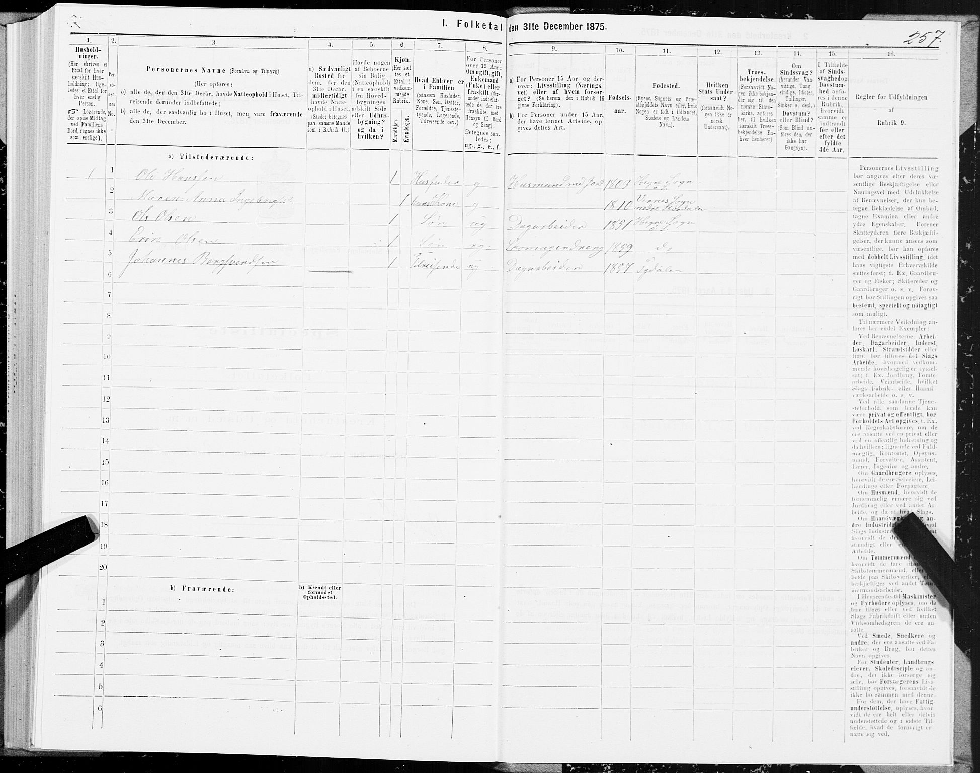 SAT, 1875 census for 1711P Øvre Stjørdal, 1875, p. 1257