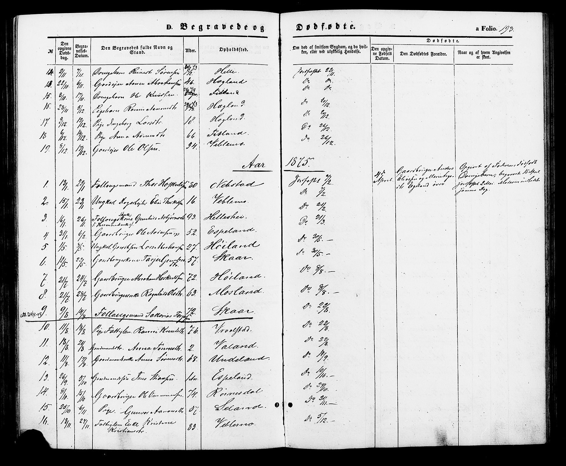 Nord-Audnedal sokneprestkontor, AV/SAK-1111-0032/F/Fa/Faa/L0002: Parish register (official) no. A 2, 1857-1882, p. 193