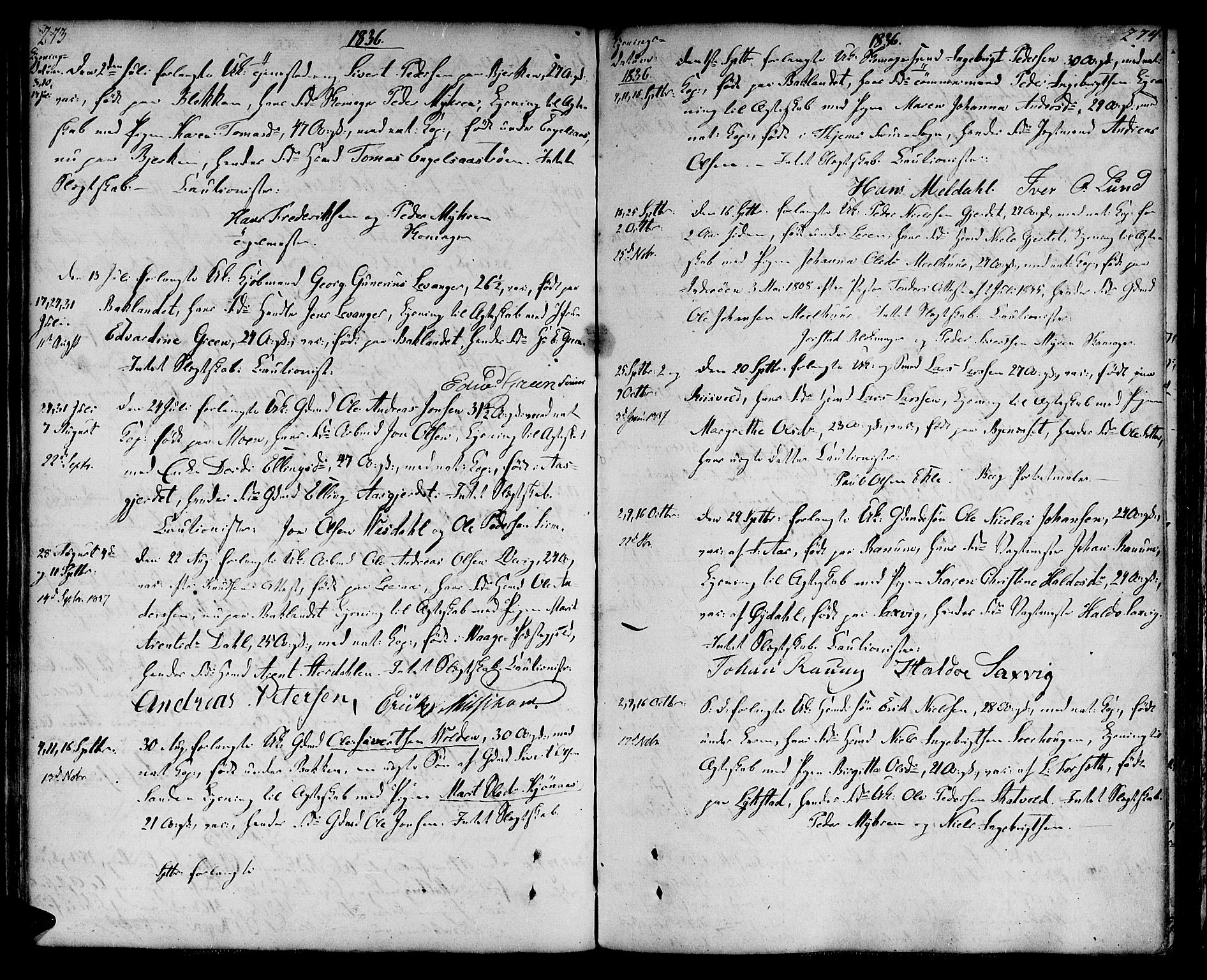 Ministerialprotokoller, klokkerbøker og fødselsregistre - Sør-Trøndelag, SAT/A-1456/604/L0181: Parish register (official) no. 604A02, 1798-1817, p. 273-274