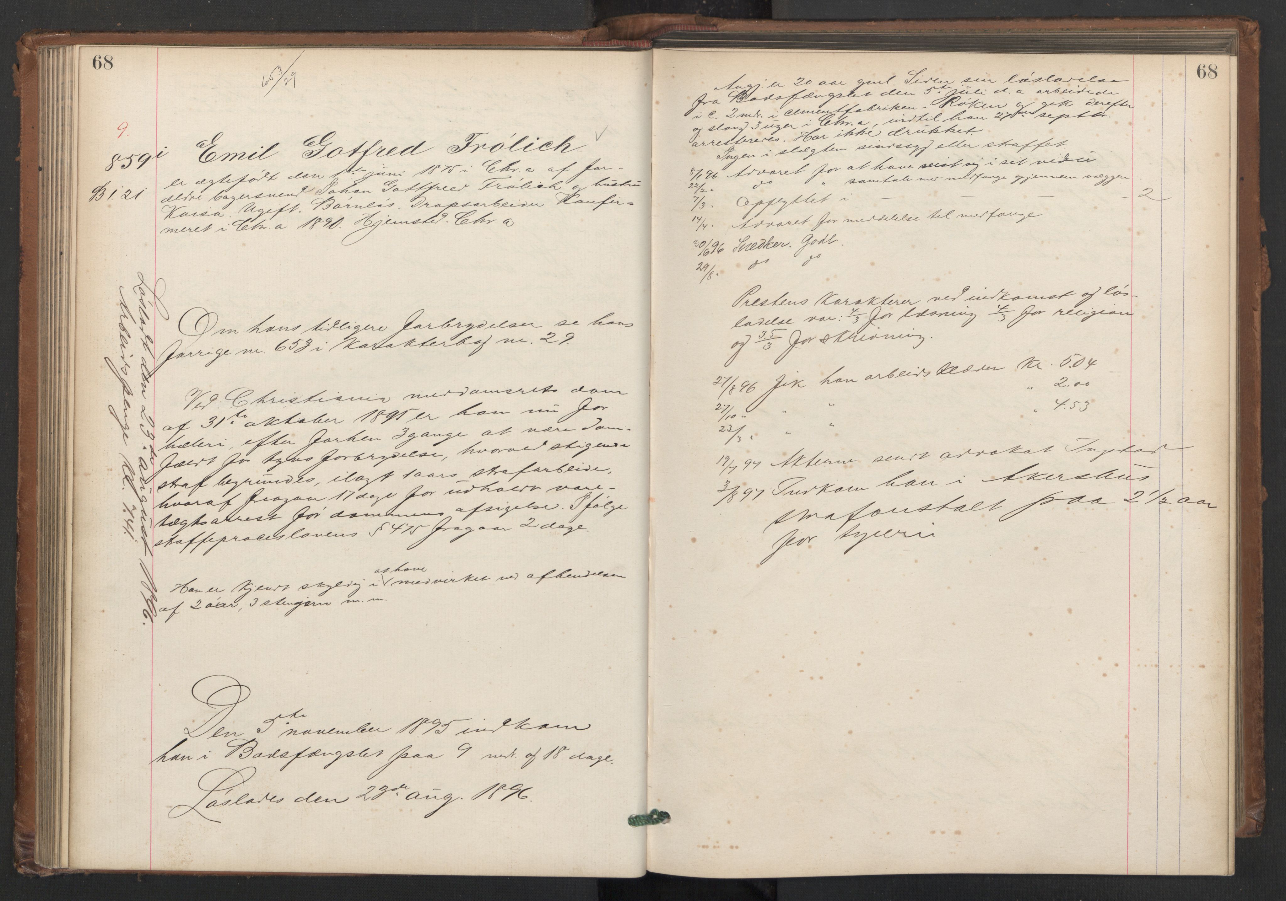 Botsfengslet, AV/RA-S-1539/D/Db/Dbb/L0030: 792i - 86j, 1895, p. 68