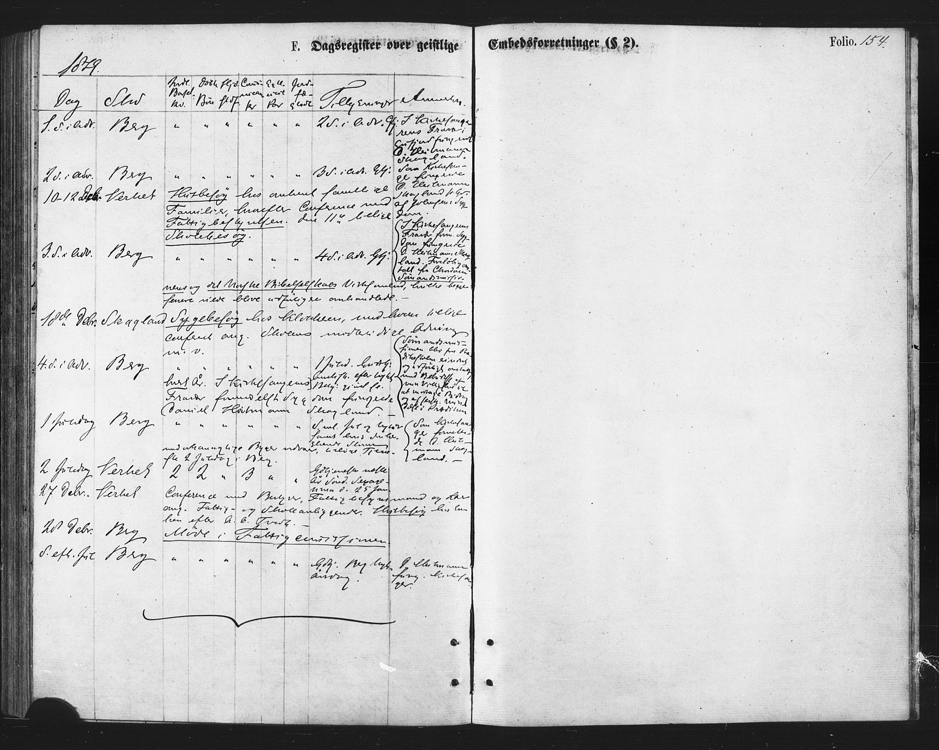 Berg sokneprestkontor, AV/SATØ-S-1318/G/Ga/Gaa/L0003kirke: Parish register (official) no. 3, 1872-1879, p. 154