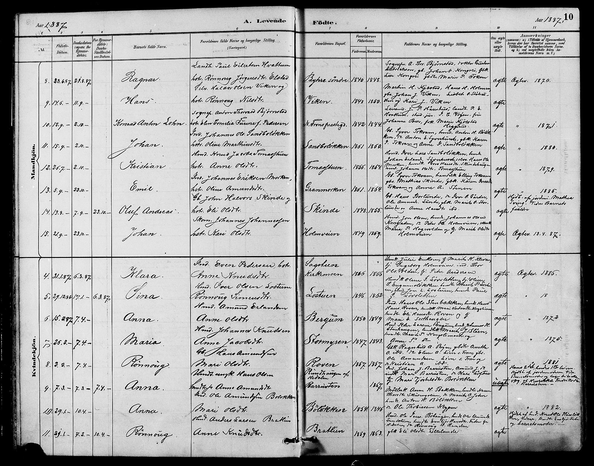 Nord-Fron prestekontor, SAH/PREST-080/H/Ha/Hab/L0004: Parish register (copy) no. 4, 1884-1914, p. 10