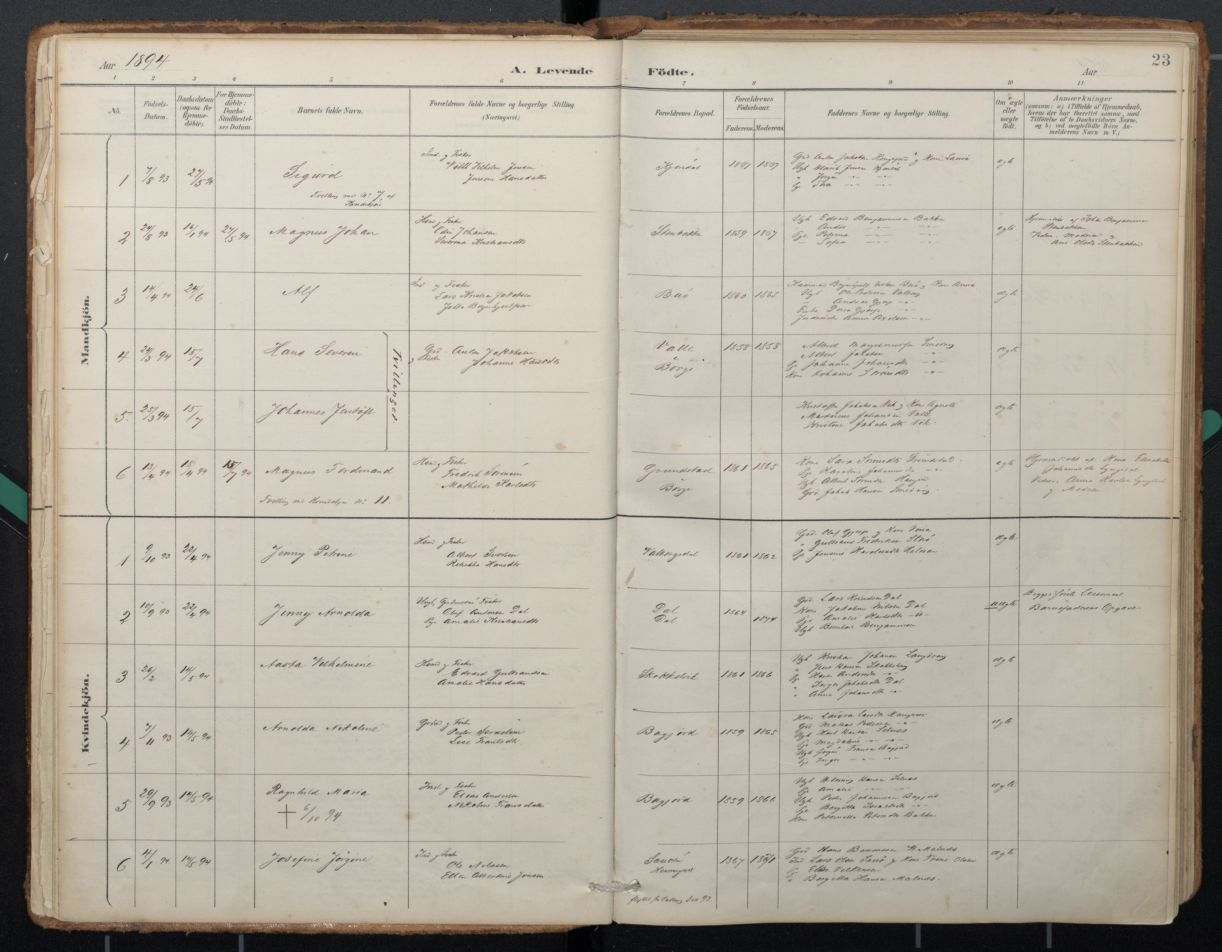 Ministerialprotokoller, klokkerbøker og fødselsregistre - Nordland, AV/SAT-A-1459/884/L1193: Parish register (official) no. 884A01, 1888-1905, p. 23