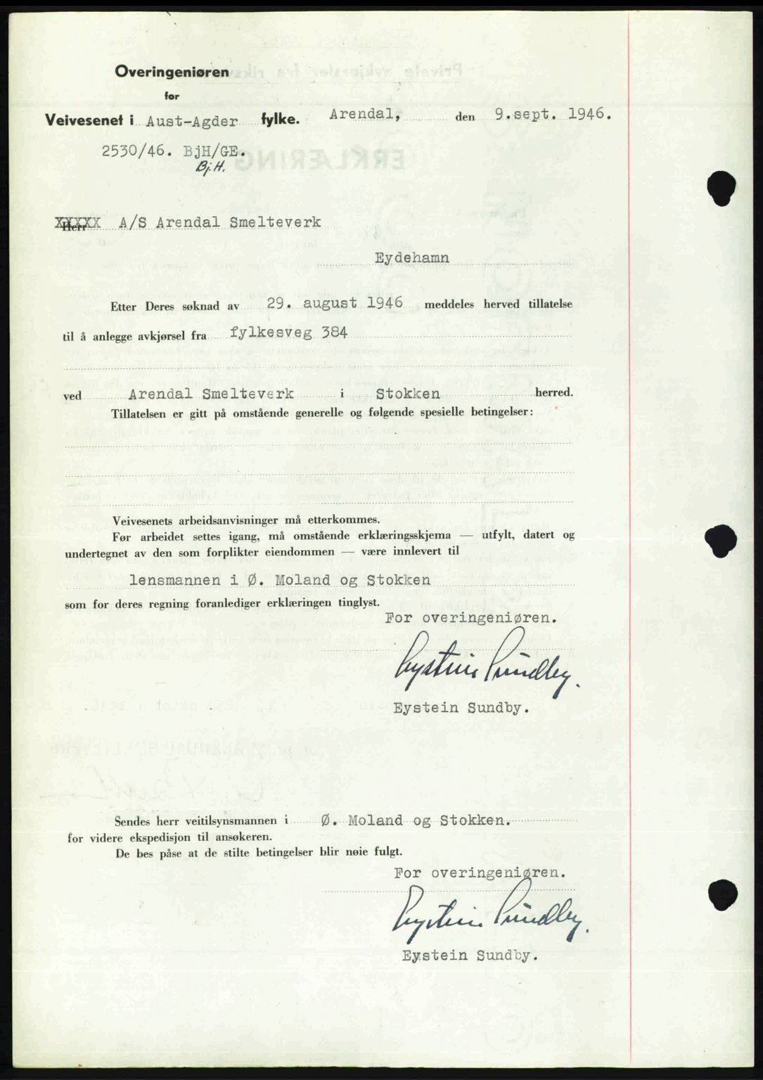 Nedenes sorenskriveri, AV/SAK-1221-0006/G/Gb/Gba/L0056: Mortgage book no. A8, 1946-1947, Diary no: : 1418/1946