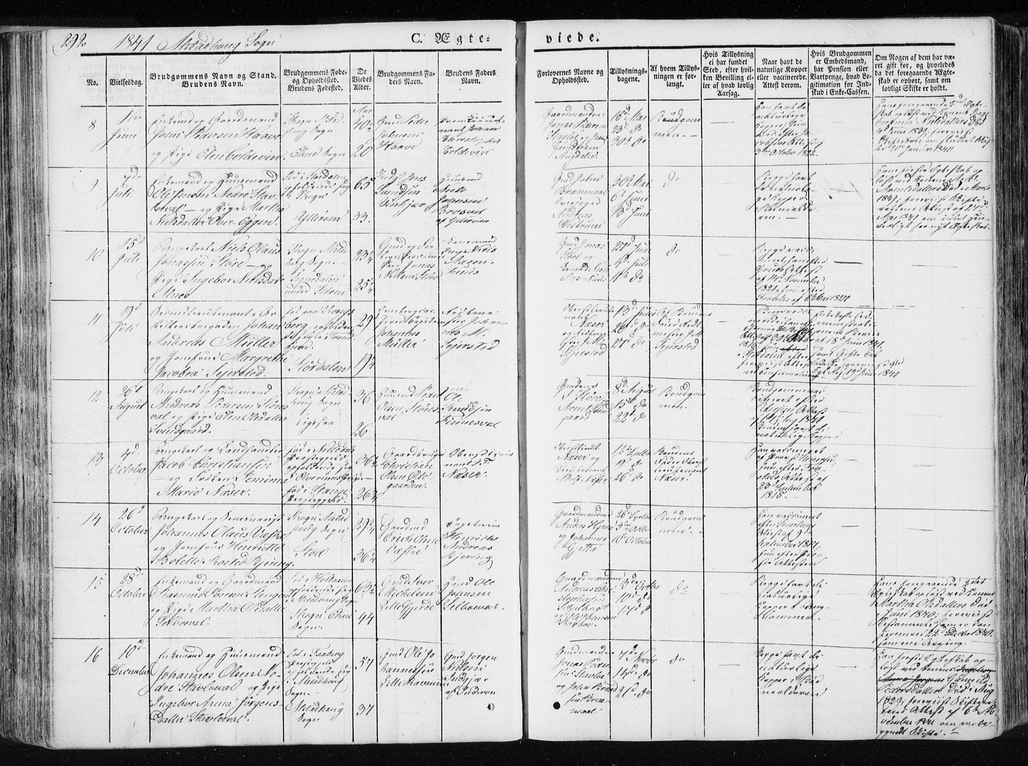 Ministerialprotokoller, klokkerbøker og fødselsregistre - Nord-Trøndelag, AV/SAT-A-1458/717/L0154: Parish register (official) no. 717A06 /1, 1836-1849, p. 292