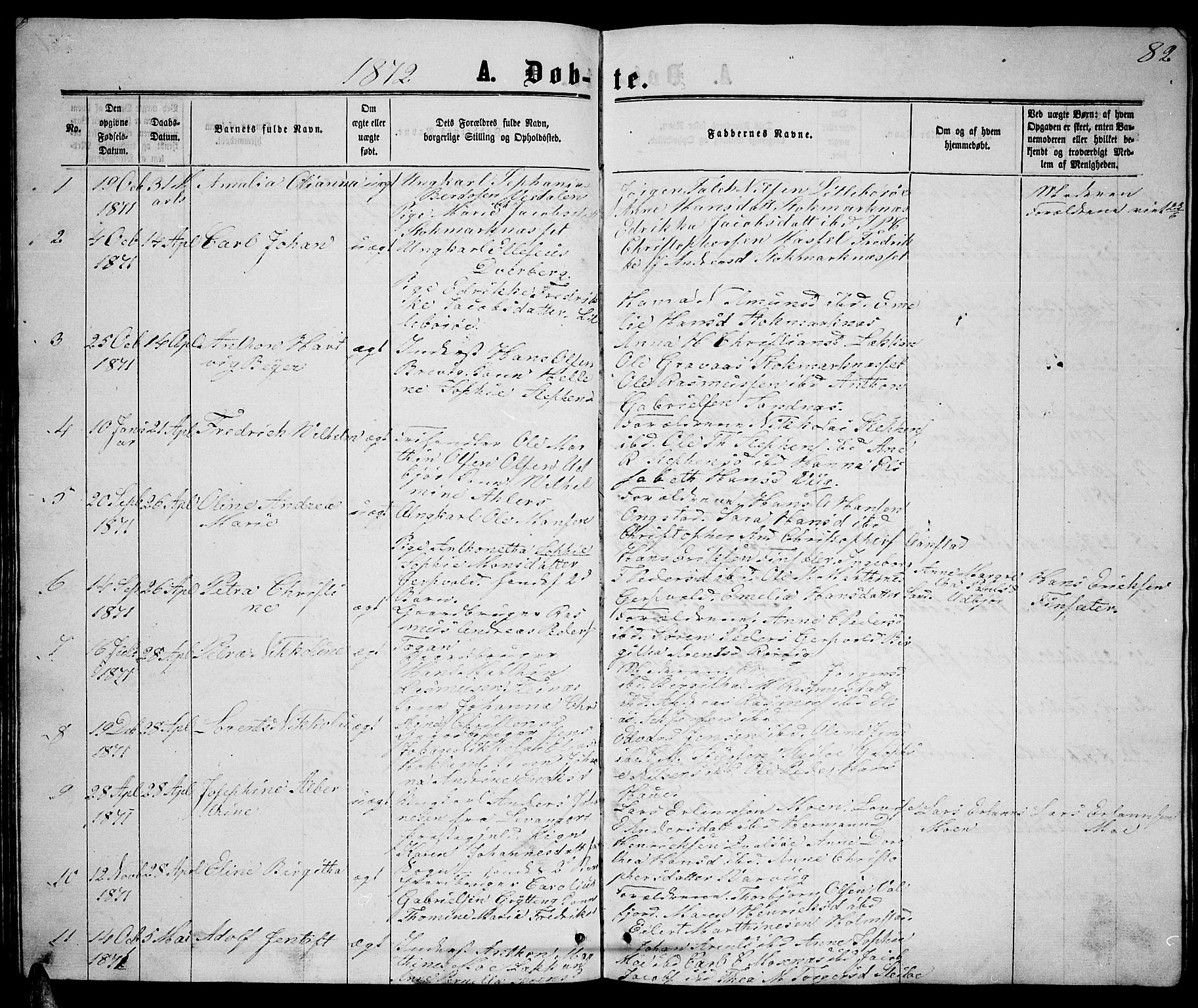 Ministerialprotokoller, klokkerbøker og fødselsregistre - Nordland, AV/SAT-A-1459/888/L1266: Parish register (copy) no. 888C04, 1864-1877, p. 82