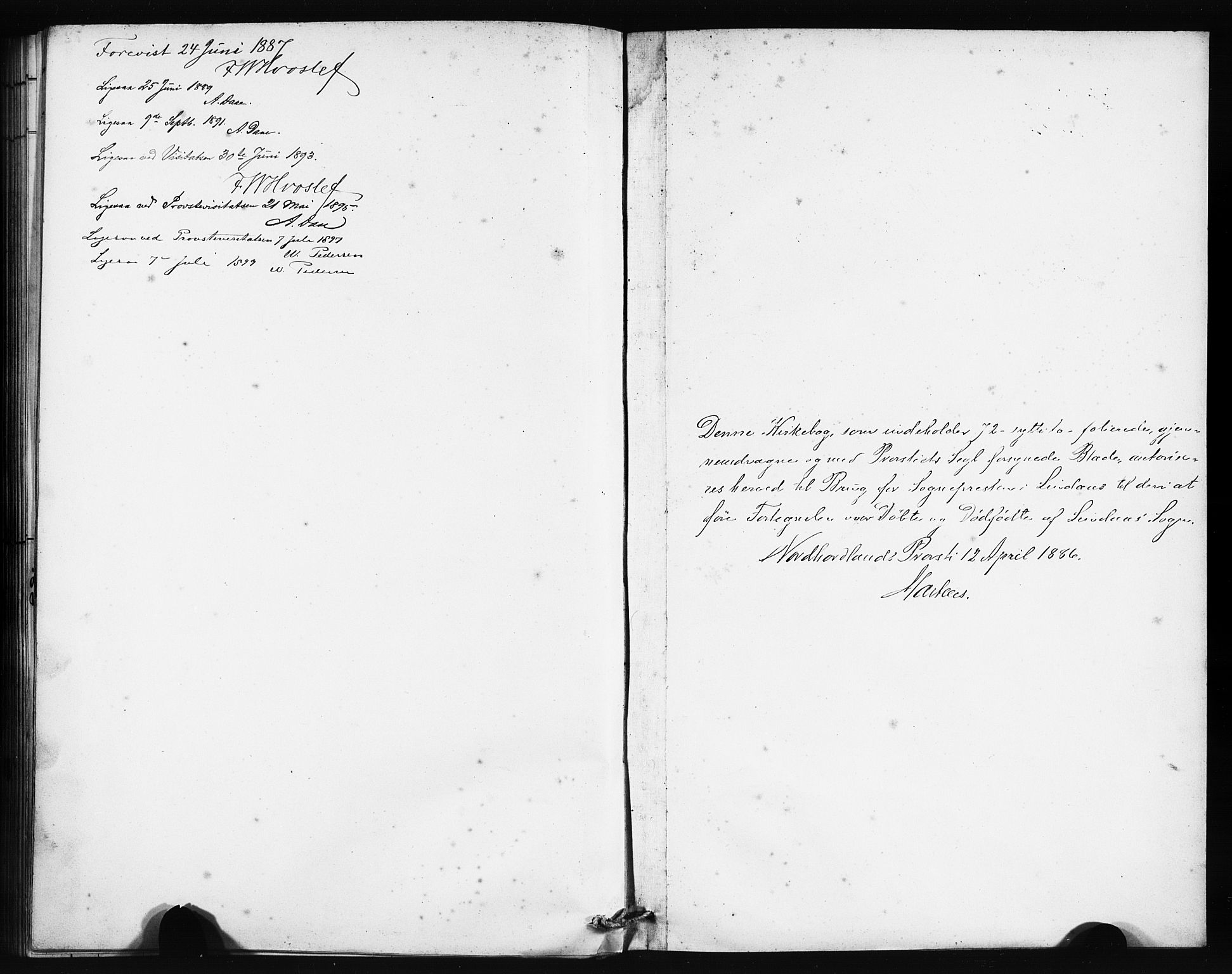 Lindås Sokneprestembete, SAB/A-76701/H/Haa: Parish register (official) no. B 1, 1886-1900