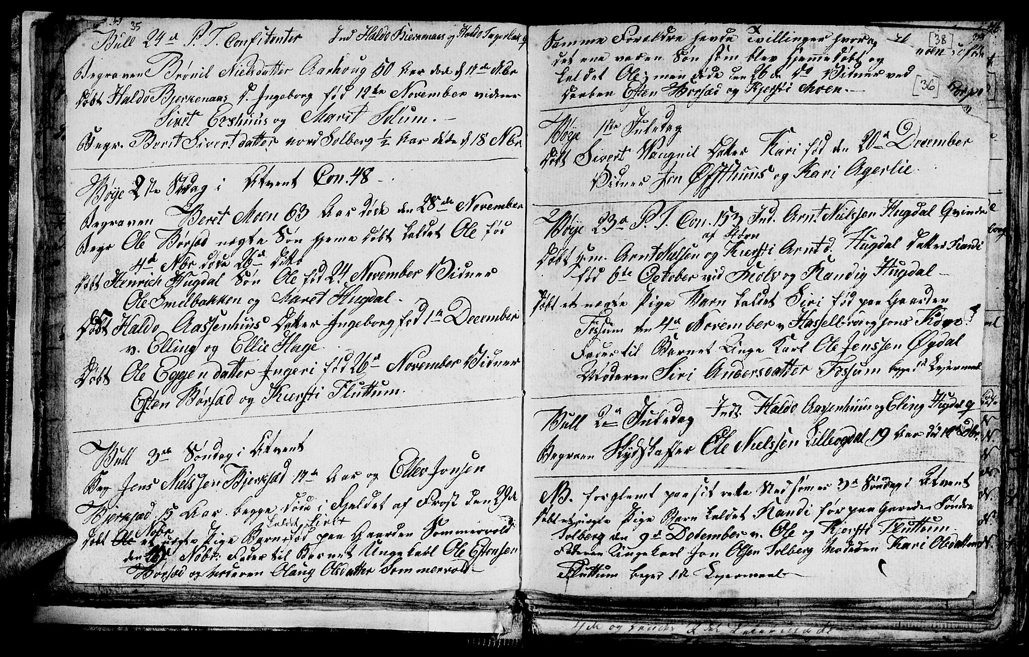 Ministerialprotokoller, klokkerbøker og fødselsregistre - Sør-Trøndelag, SAT/A-1456/689/L1042: Parish register (copy) no. 689C01, 1812-1841, p. 35-36