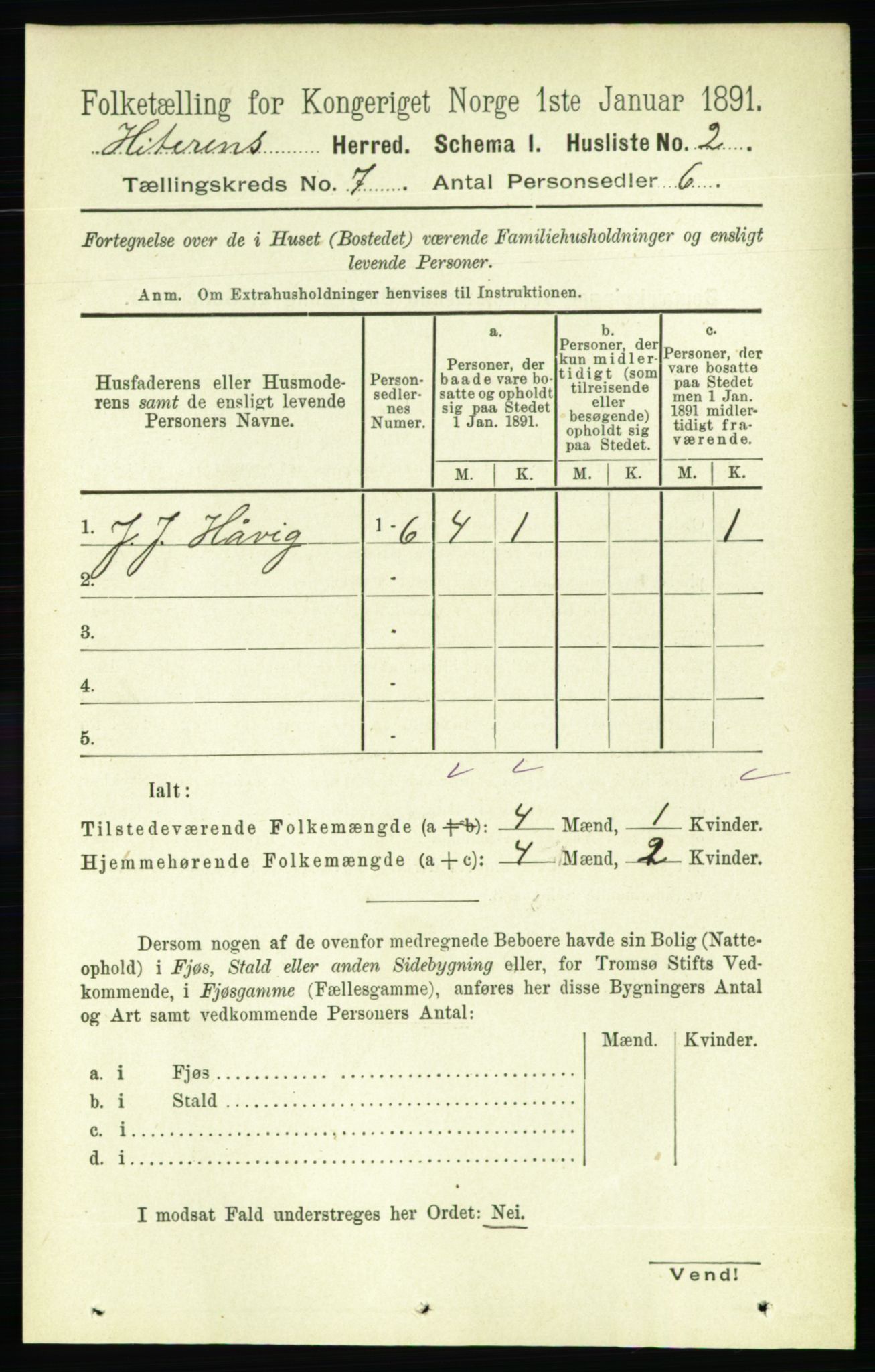 RA, 1891 census for 1617 Hitra, 1891, p. 1215