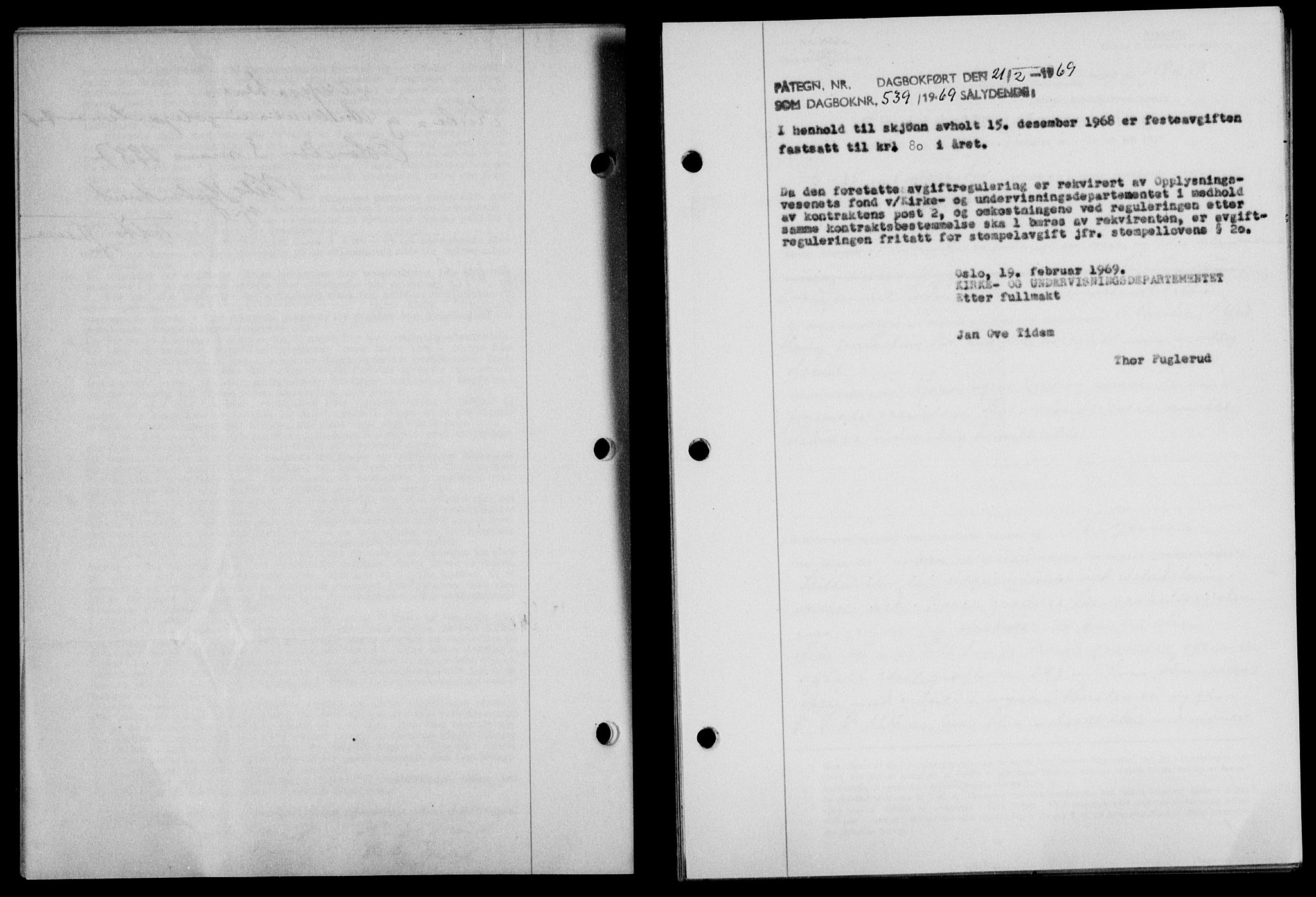 Lofoten sorenskriveri, SAT/A-0017/1/2/2C/L0002a: Mortgage book no. 2a, 1937-1937, Diary no: : 539/1969