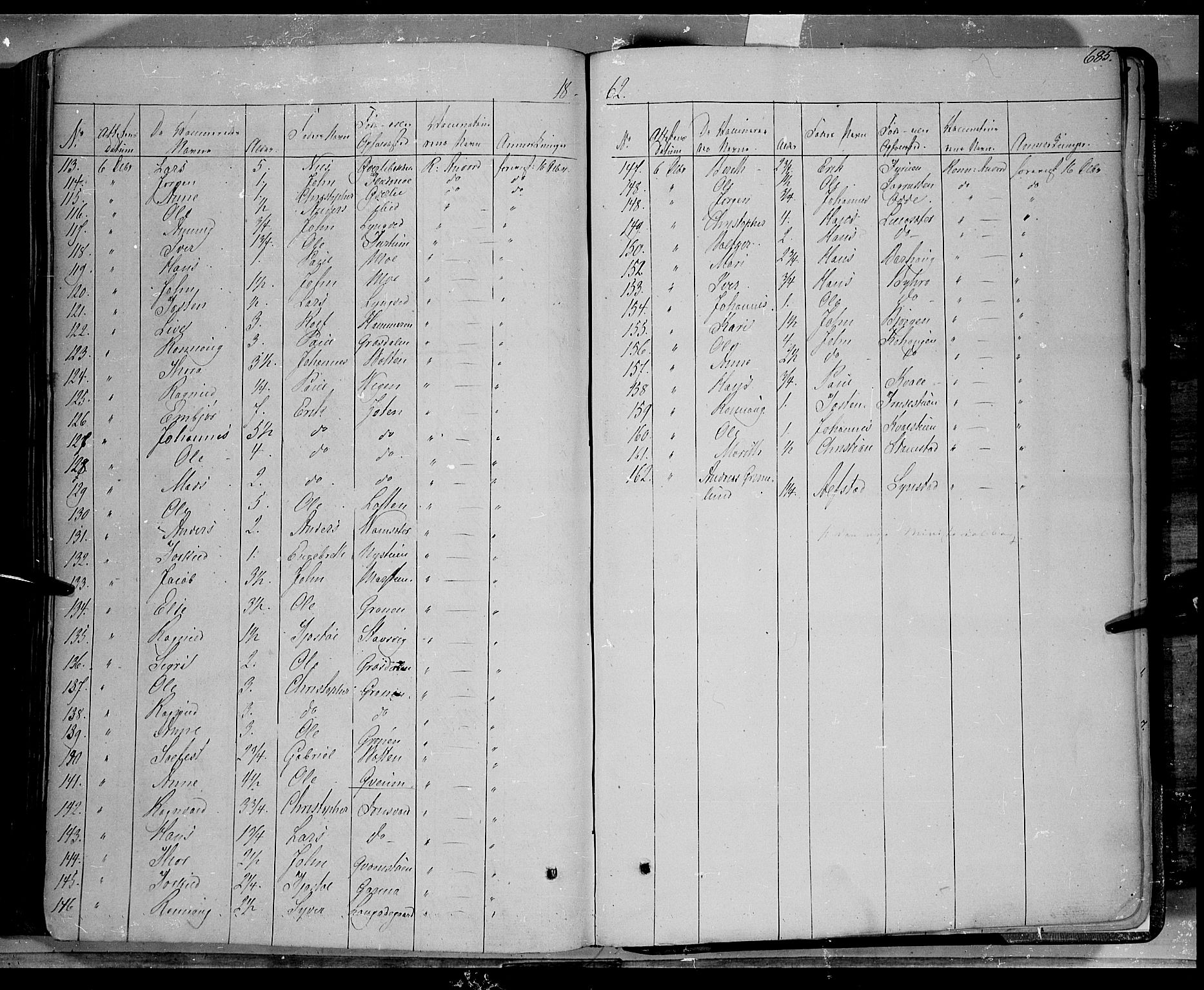 Lom prestekontor, SAH/PREST-070/K/L0006: Parish register (official) no. 6B, 1837-1863, p. 685