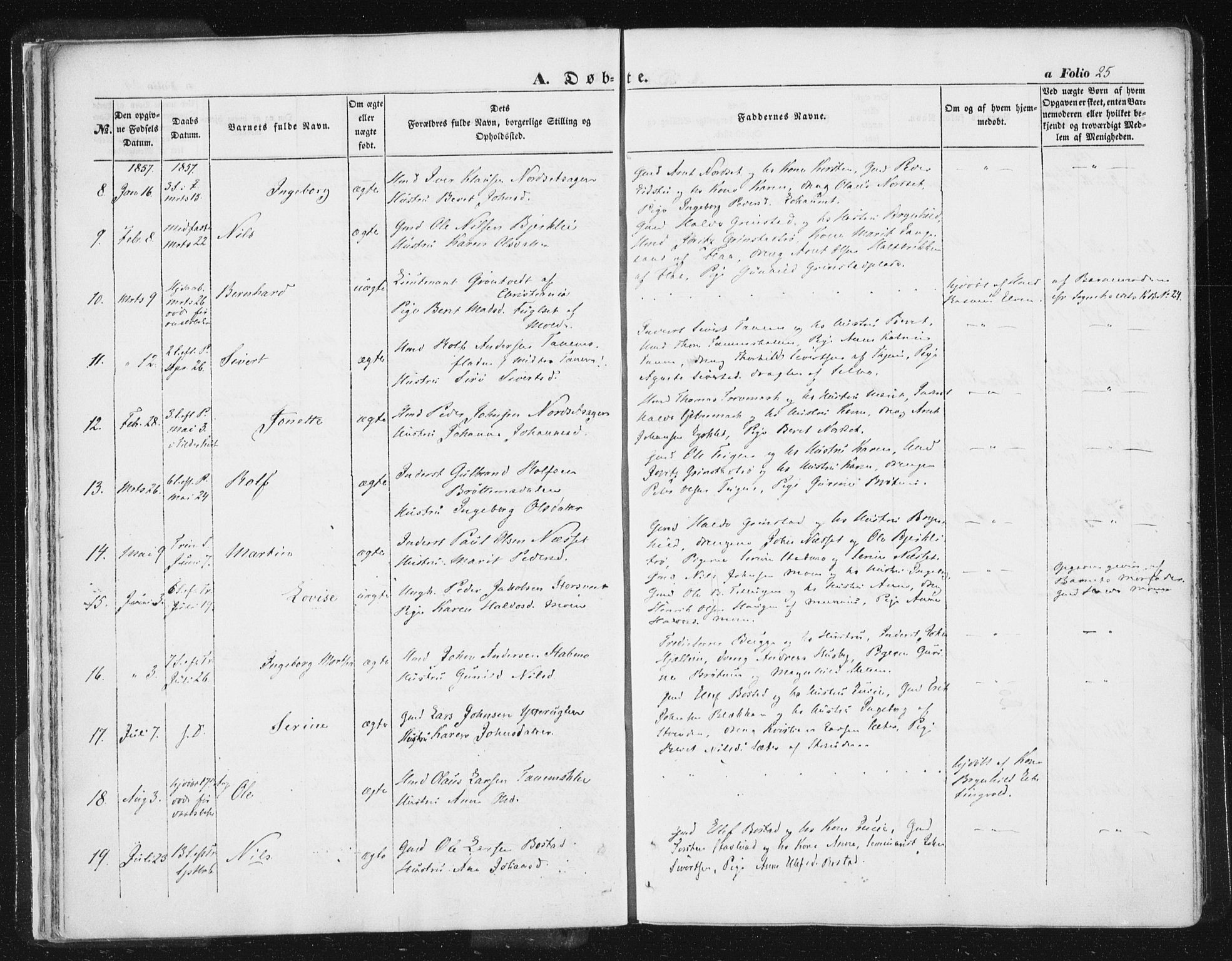 Ministerialprotokoller, klokkerbøker og fødselsregistre - Sør-Trøndelag, SAT/A-1456/618/L0441: Parish register (official) no. 618A05, 1843-1862, p. 25