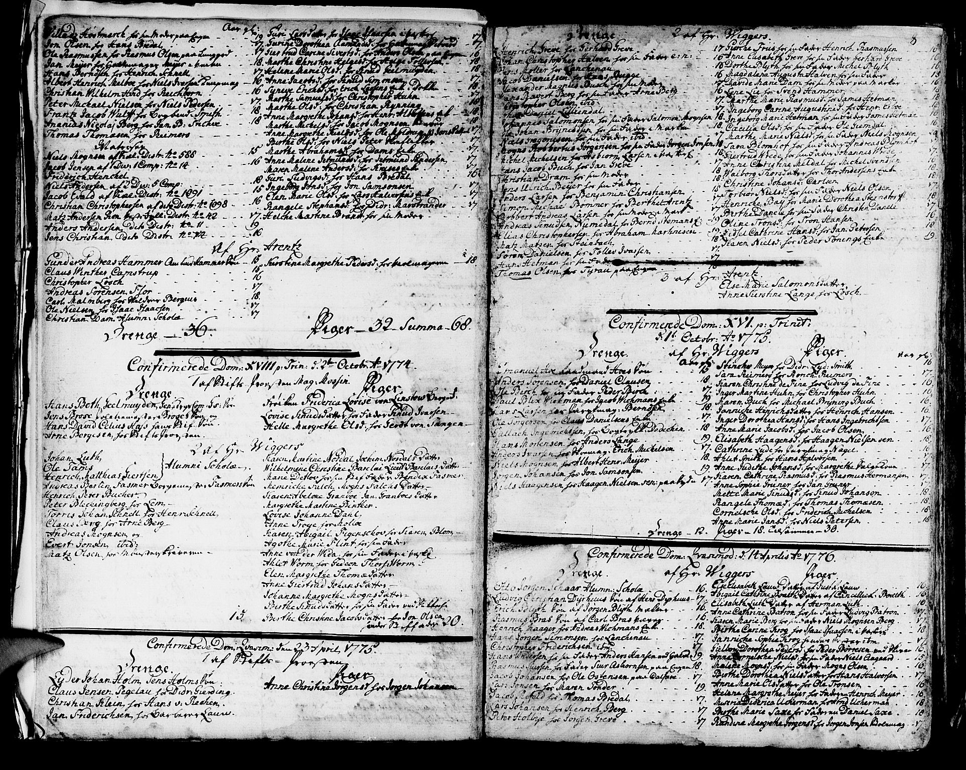 Domkirken sokneprestembete, SAB/A-74801/H/Haa/L0004: Parish register (official) no. A 4, 1763-1820, p. 8
