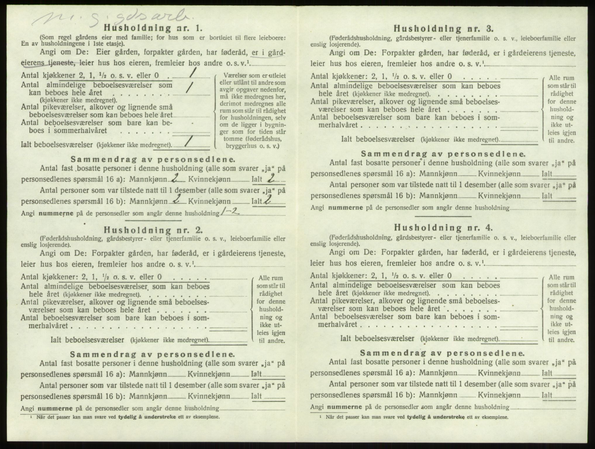 SAO, 1920 census for Berg, 1920, p. 1232