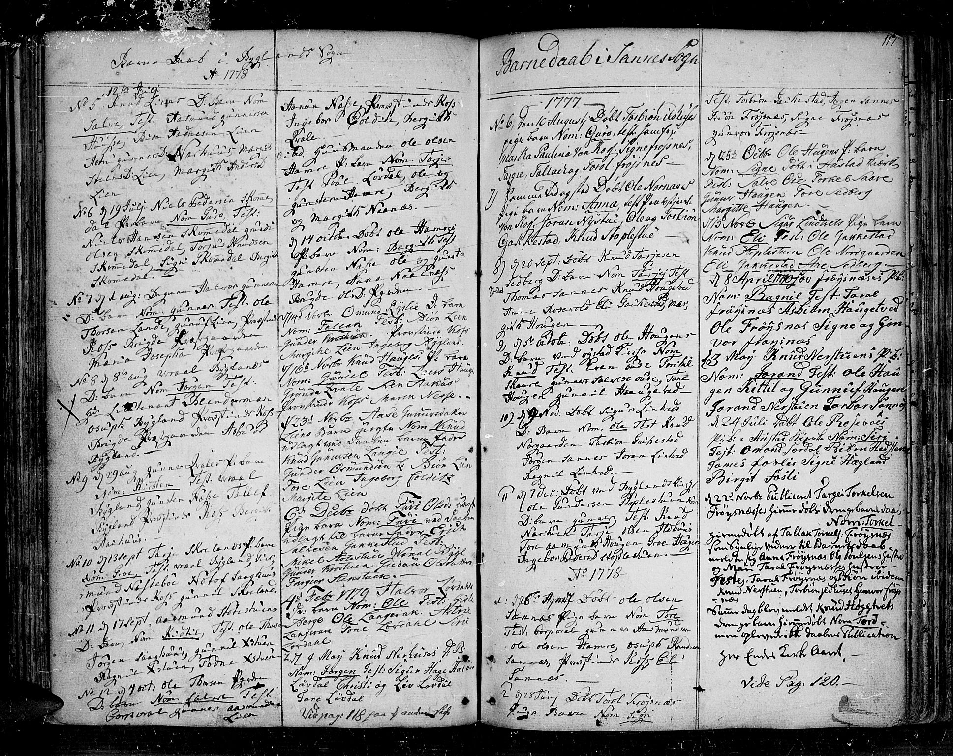 Bygland sokneprestkontor, SAK/1111-0006/F/Fa/Fab/L0002: Parish register (official) no. A 2, 1766-1816, p. 117