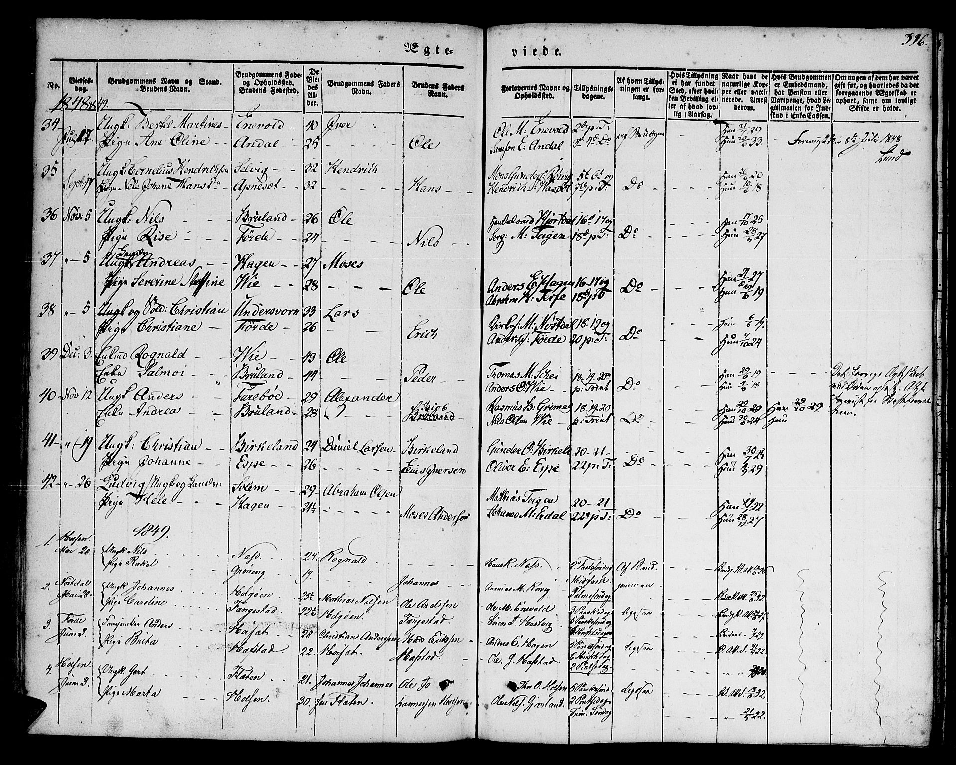 Førde sokneprestembete, AV/SAB-A-79901/H/Haa/Haaa/L0007: Parish register (official) no. A 7, 1843-1860, p. 396