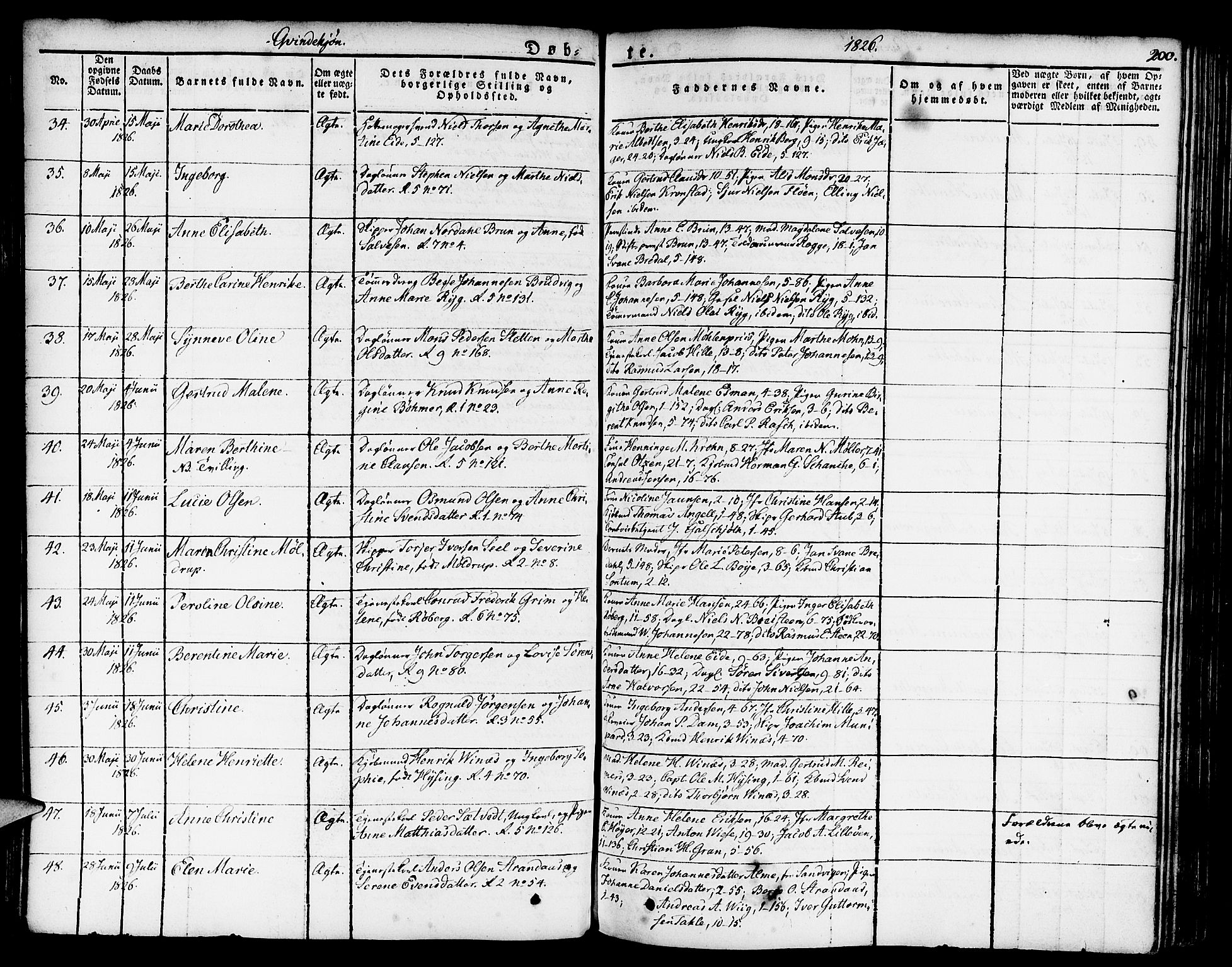 Nykirken Sokneprestembete, AV/SAB-A-77101/H/Haa/L0012: Parish register (official) no. A 12, 1821-1844, p. 200