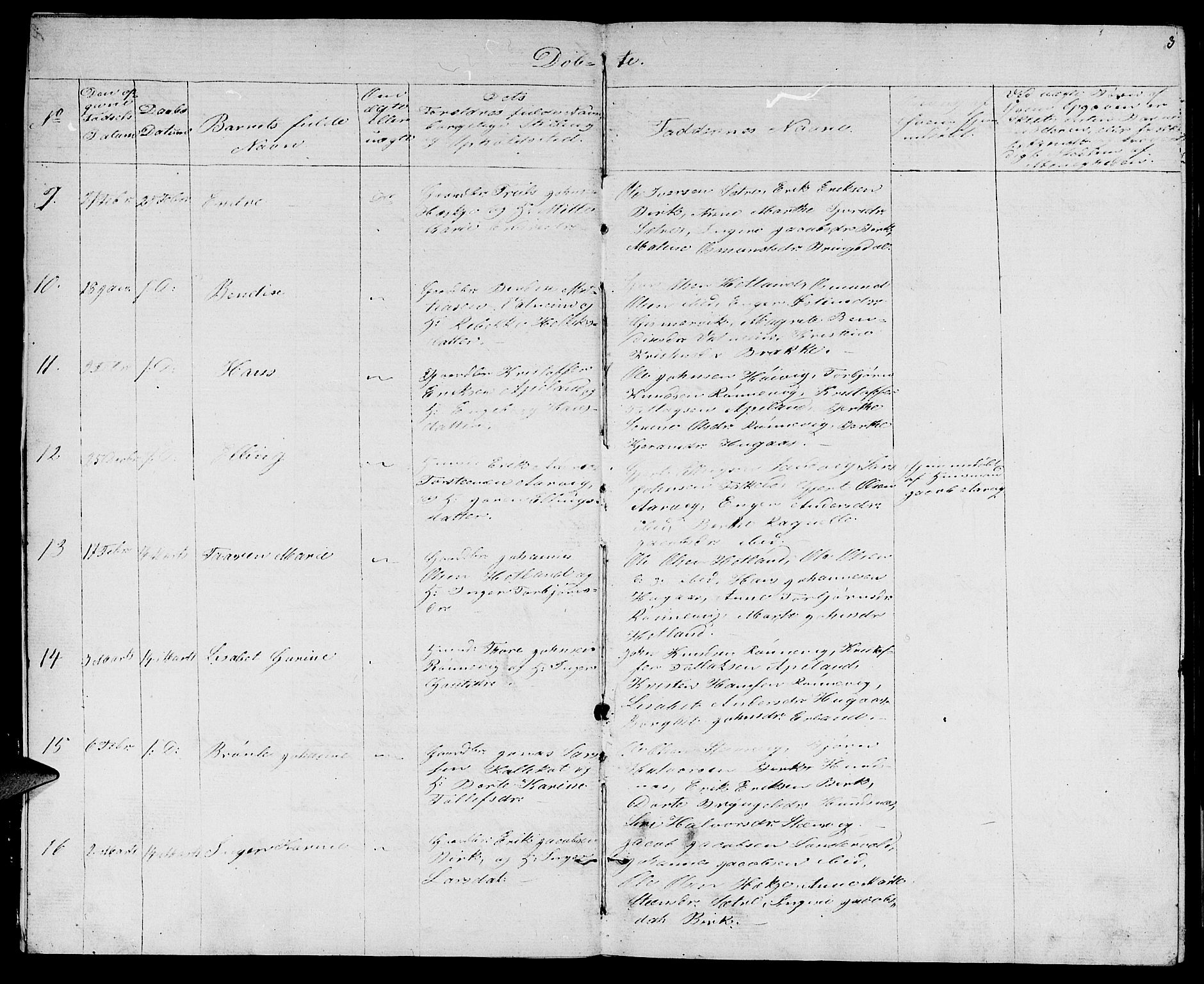 Tysvær sokneprestkontor, SAST/A -101864/H/Ha/Hab/L0002: Parish register (copy) no. B 2, 1852-1868, p. 3