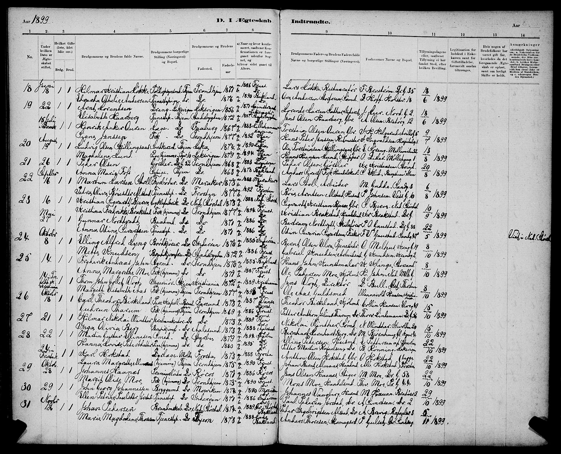 Ministerialprotokoller, klokkerbøker og fødselsregistre - Sør-Trøndelag, AV/SAT-A-1456/602/L0143: Parish register (copy) no. 602C11, 1878-1902